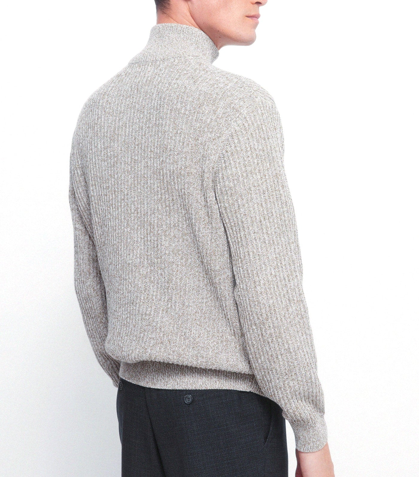 Ribbed Zip-Fastening Jumper