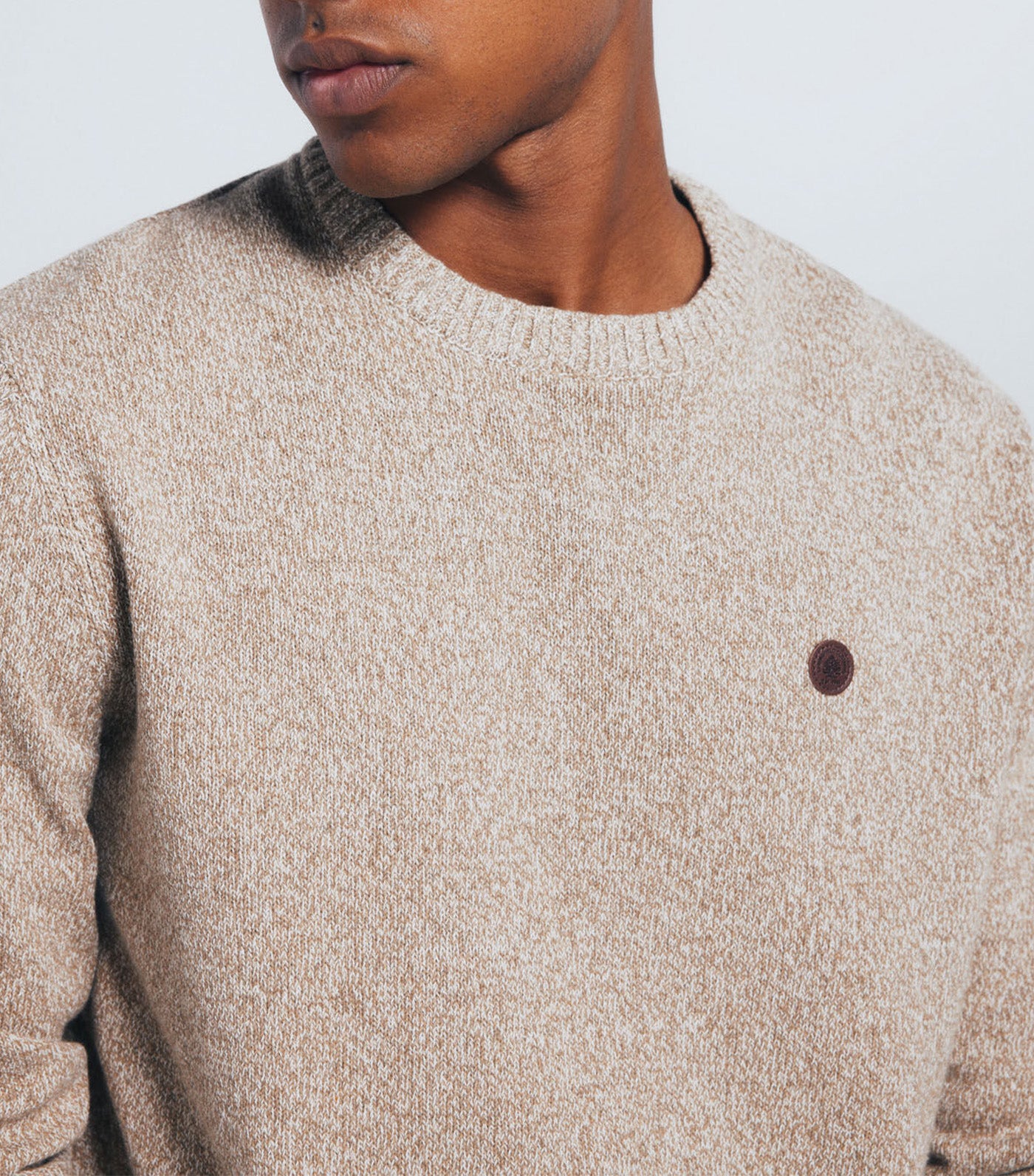 Plain Fantasy Twisted Jumper Beige