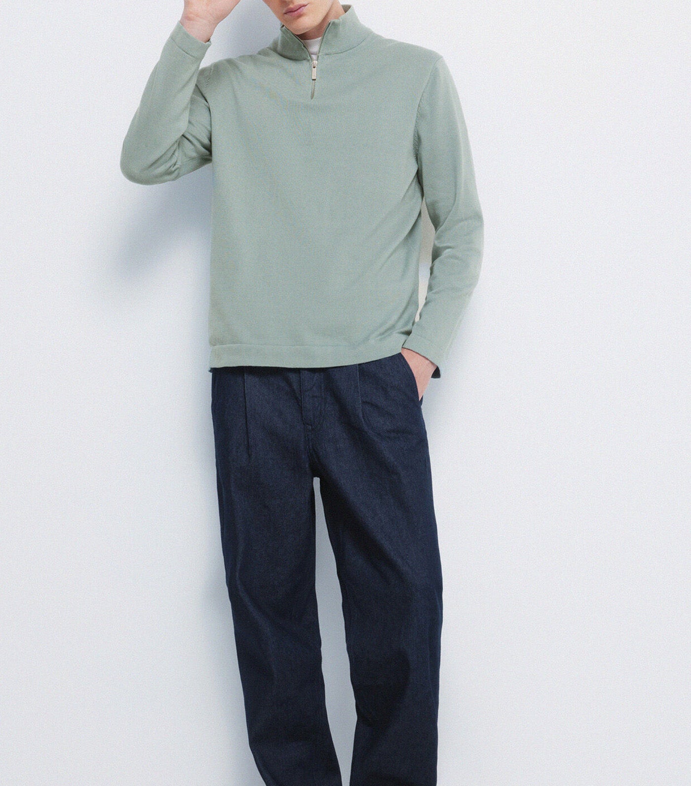 Milano Zip Fastening Jumper Green