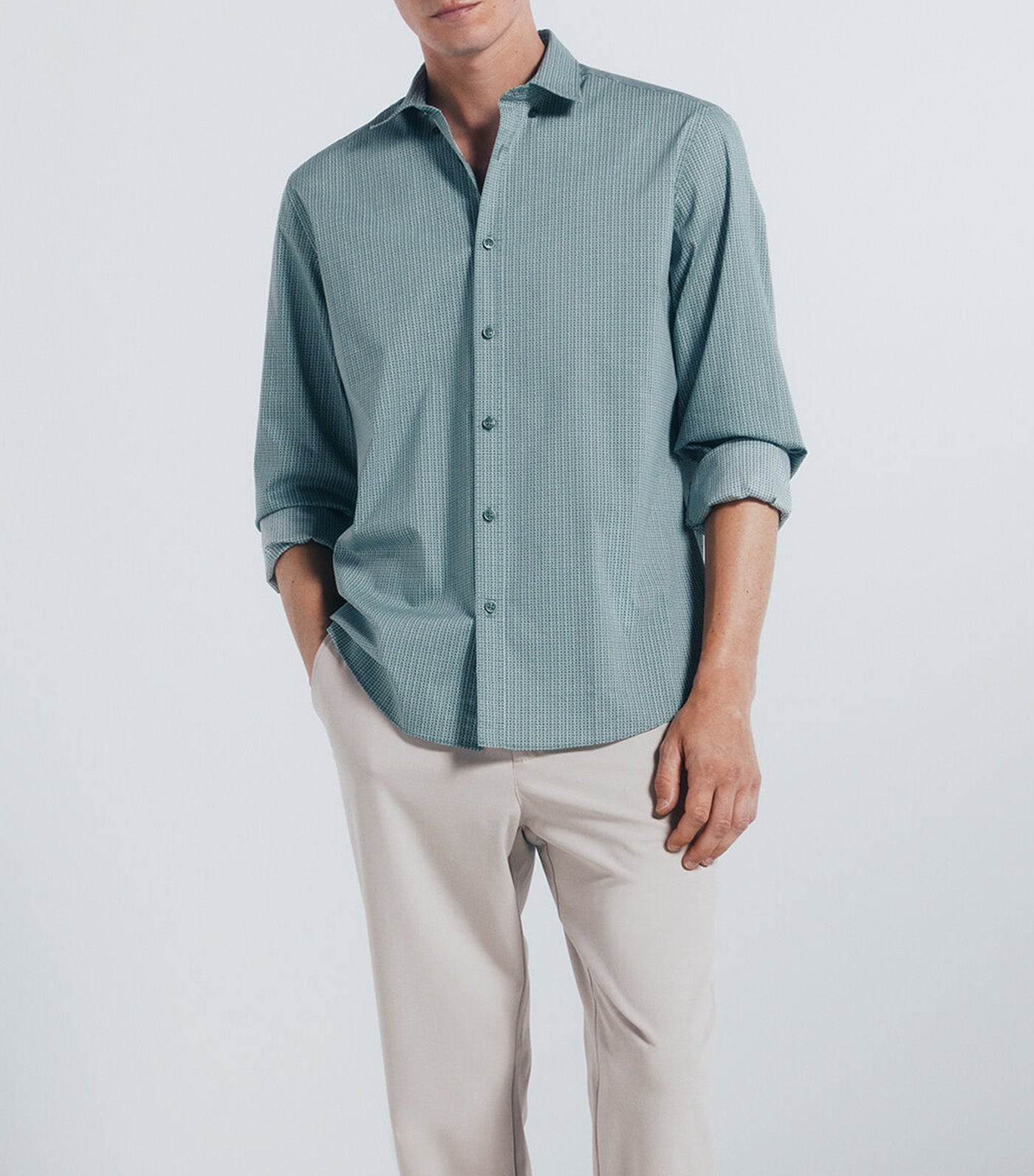 Micro Print Poplin Shirt