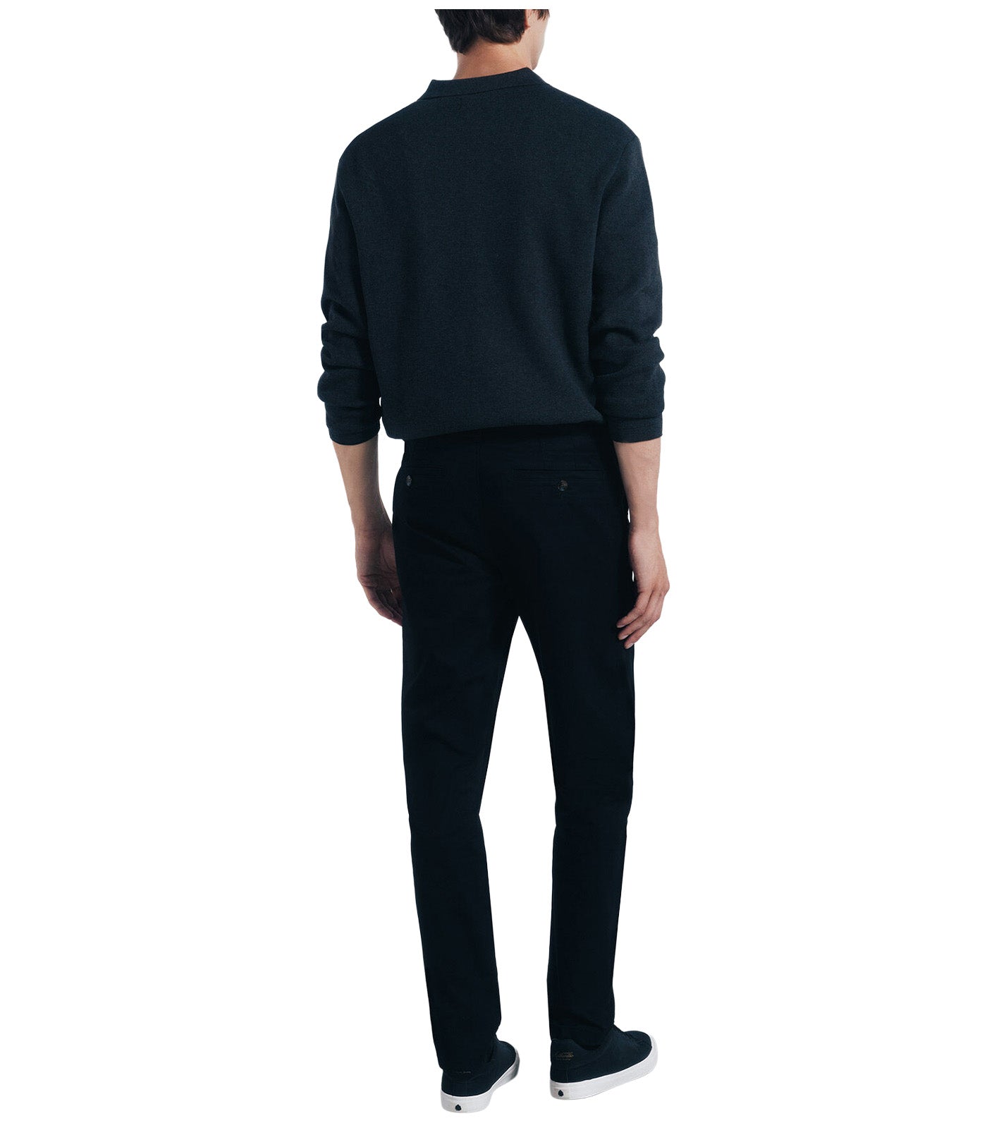 Springfield Slim Fit Washed Trousers Black