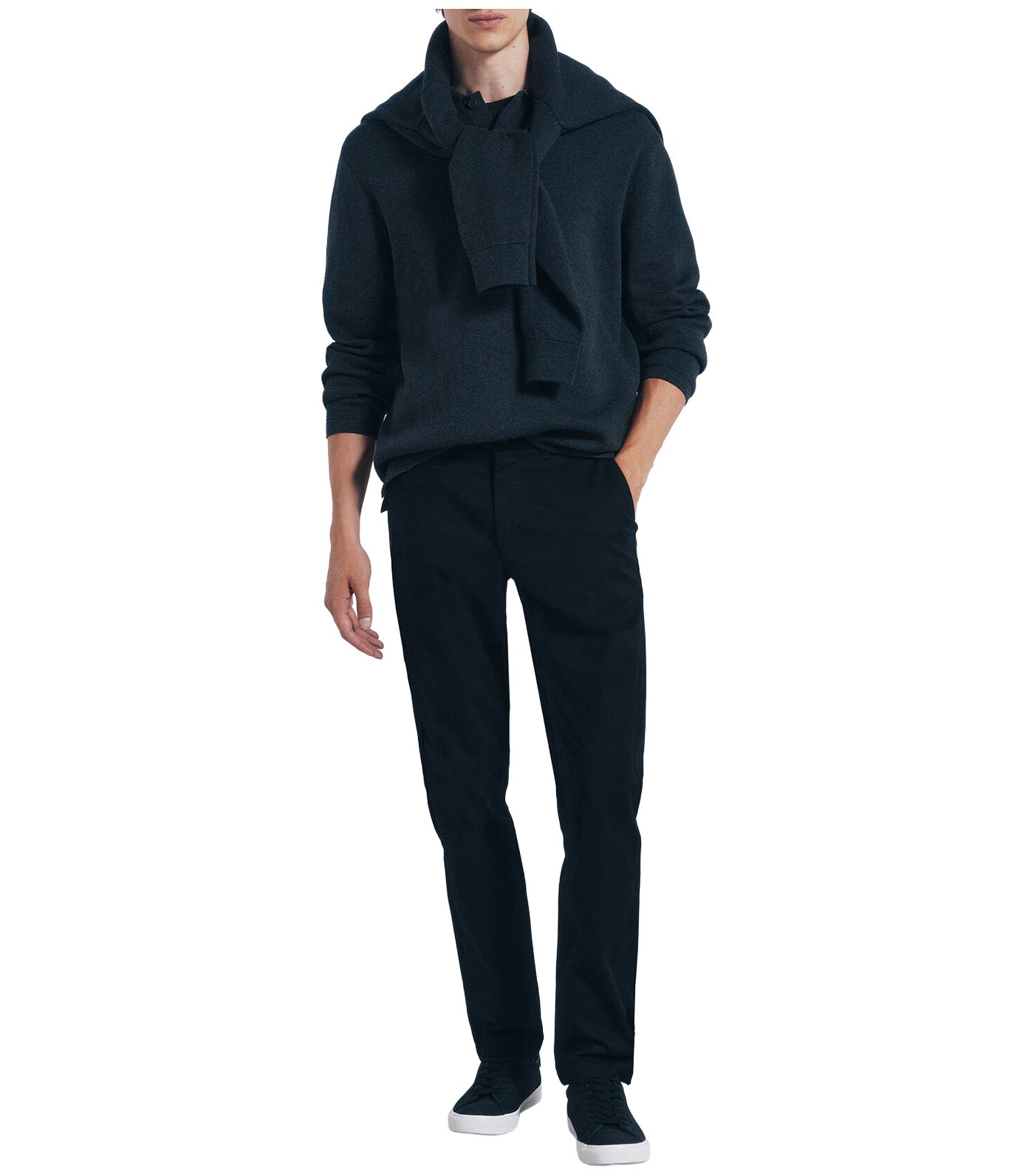 Springfield Slim Fit Washed Trousers Black