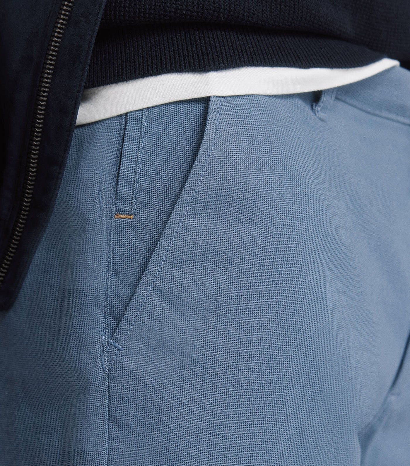 Slim Fit Micro-Print Trousers