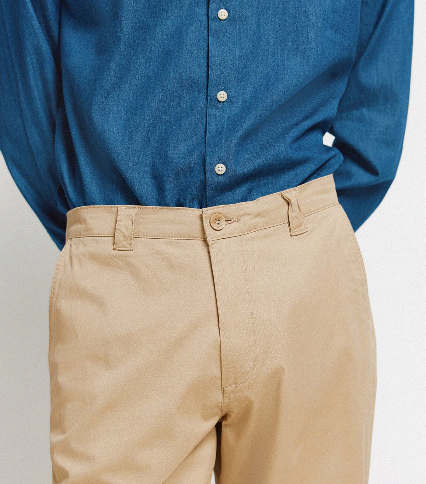 Springfield Lightweight Straight-Cut Trousers Beige