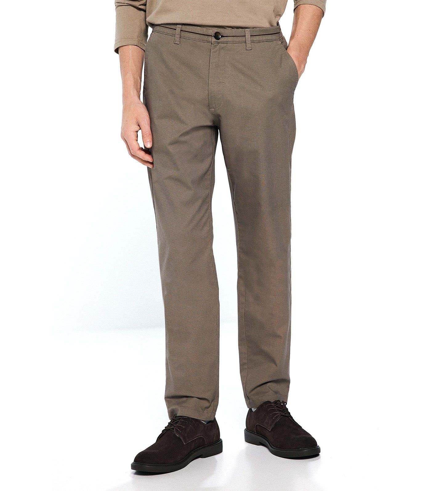 Slim Fit Micro-Printed Chinos