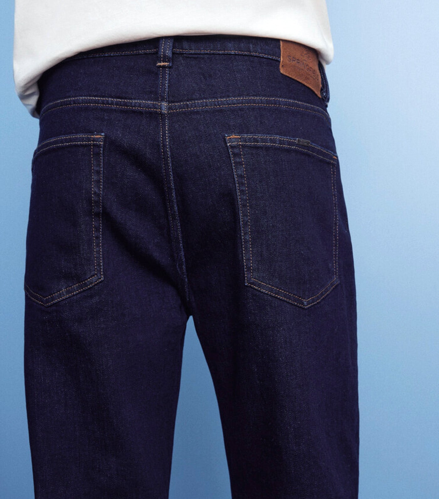 Straight-Leg Jeans with Faded Wash Navy