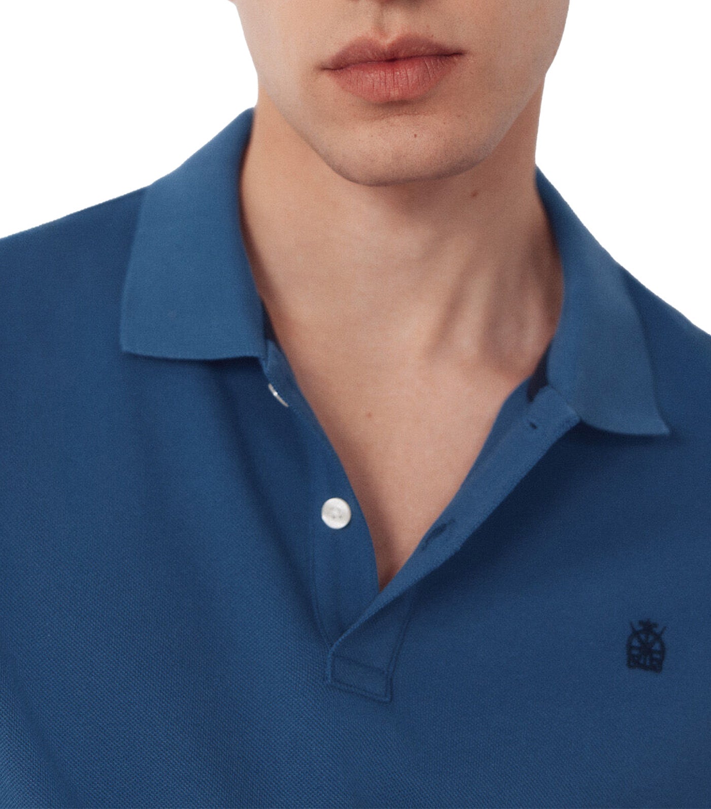 Basic Piqué Polo Shirt Blue