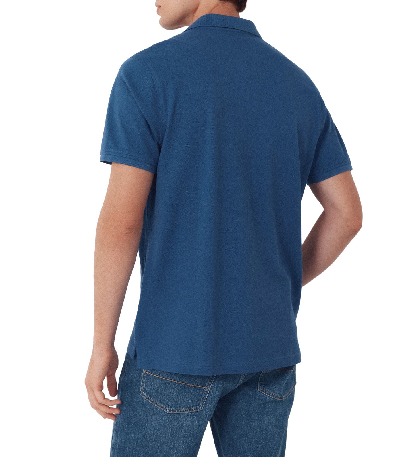 Basic Piqué Polo Shirt Blue