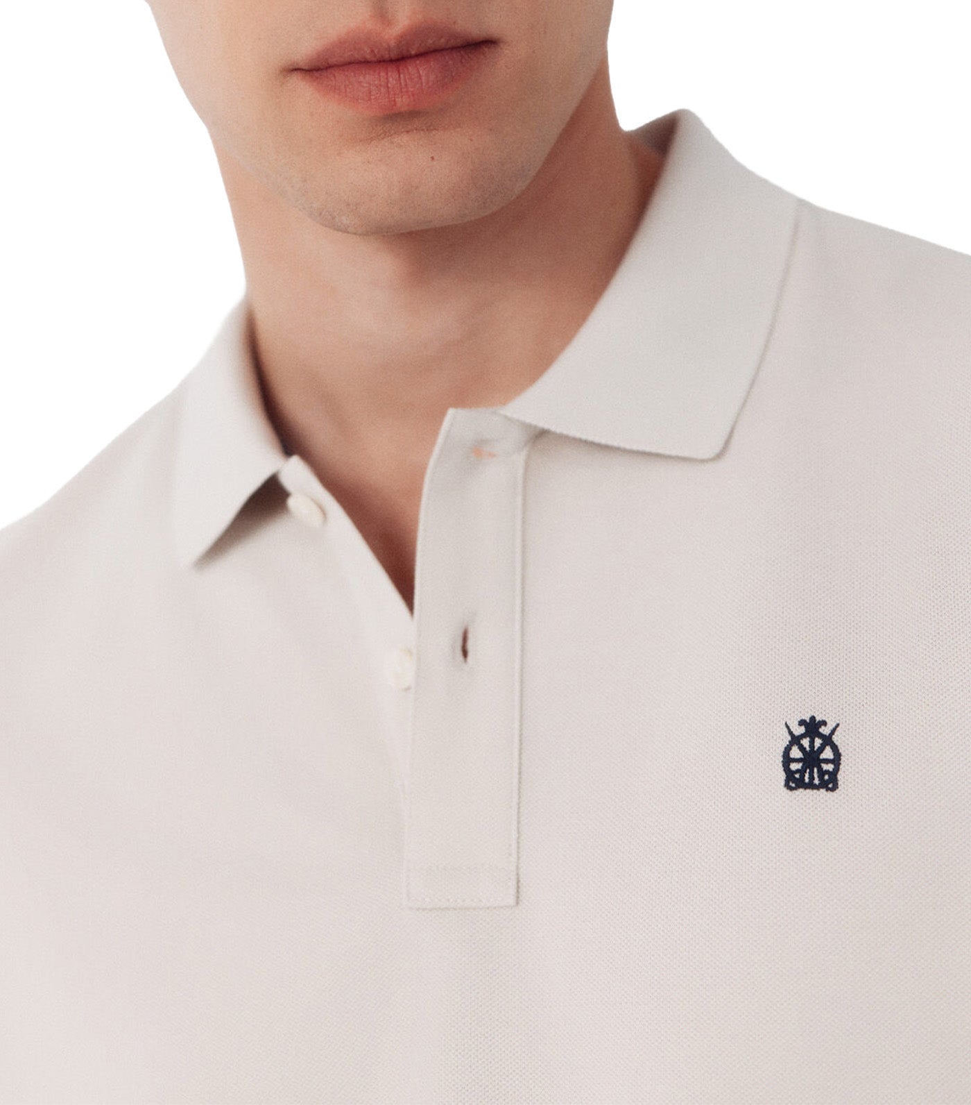 Basic Piqué Polo Shirt Beige