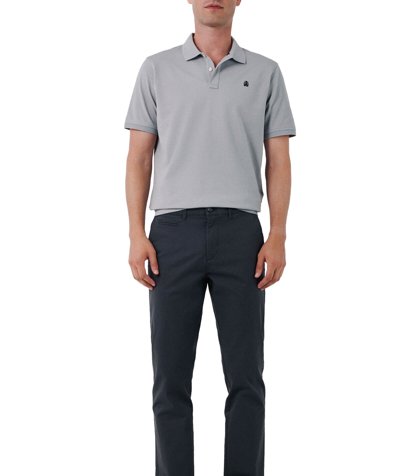 Pique Basic Polo Shirt Light Gray