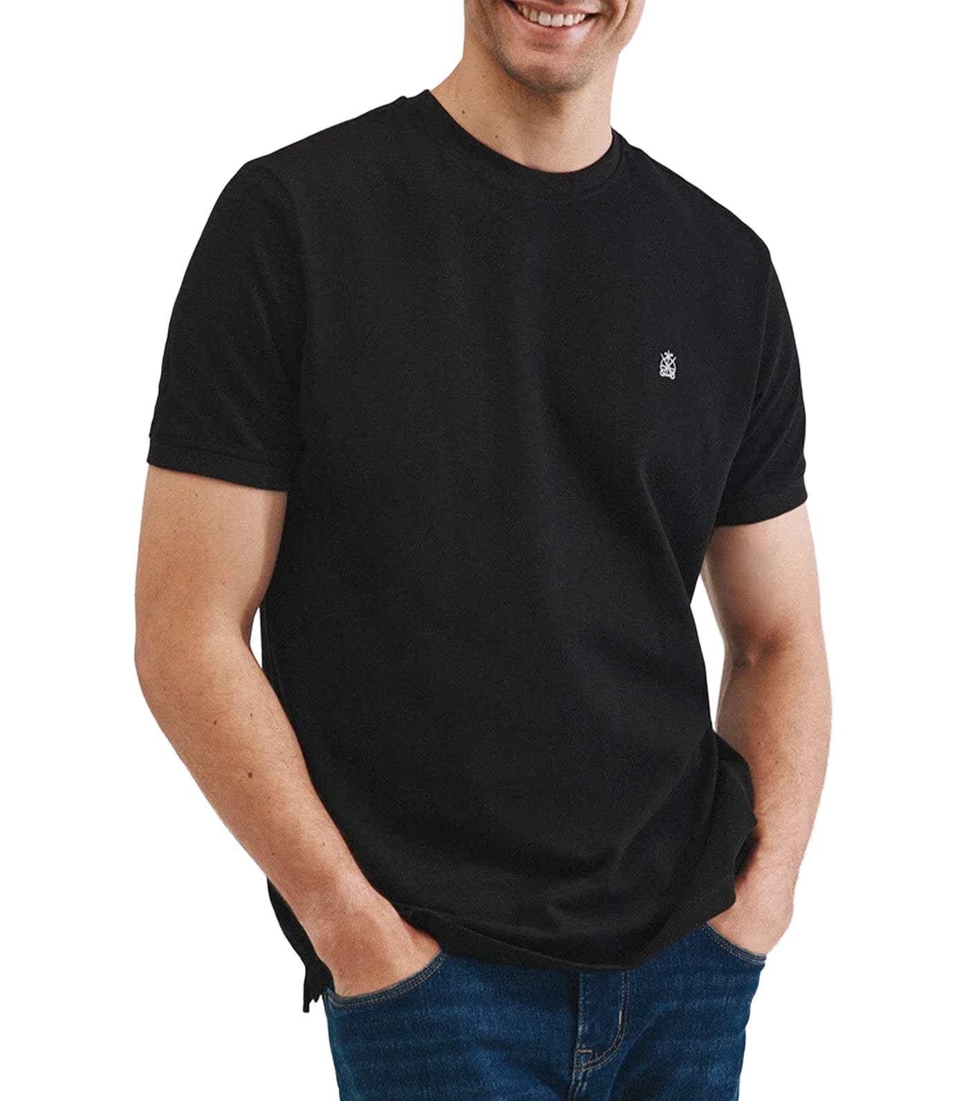 Cortefiel Basic Piqué T-Shirt Black