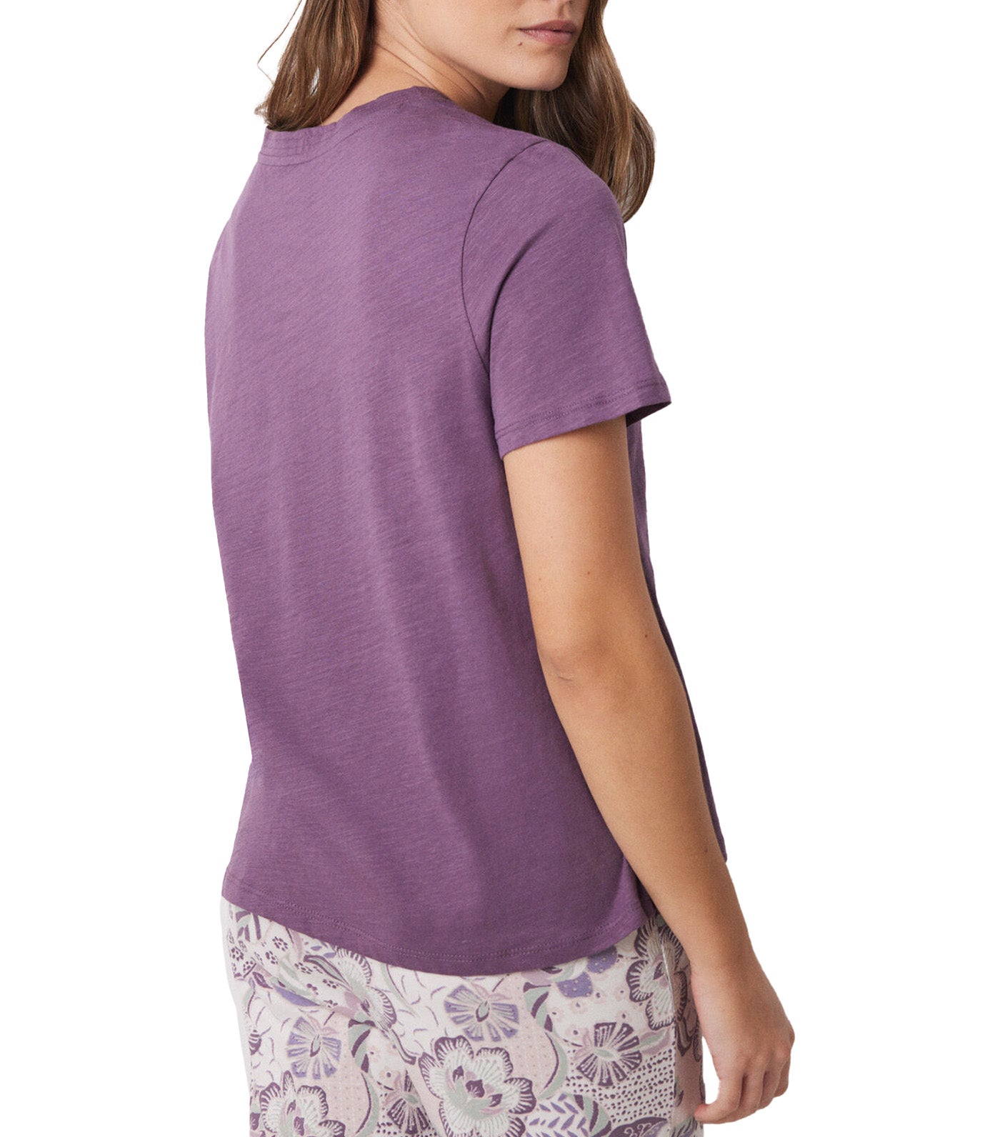 Cotton Short Sleeve Shirt Purple