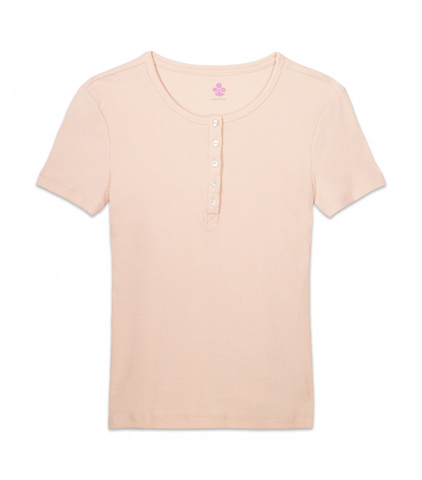 Ribbed Short Sleeve T-Shirt Orange