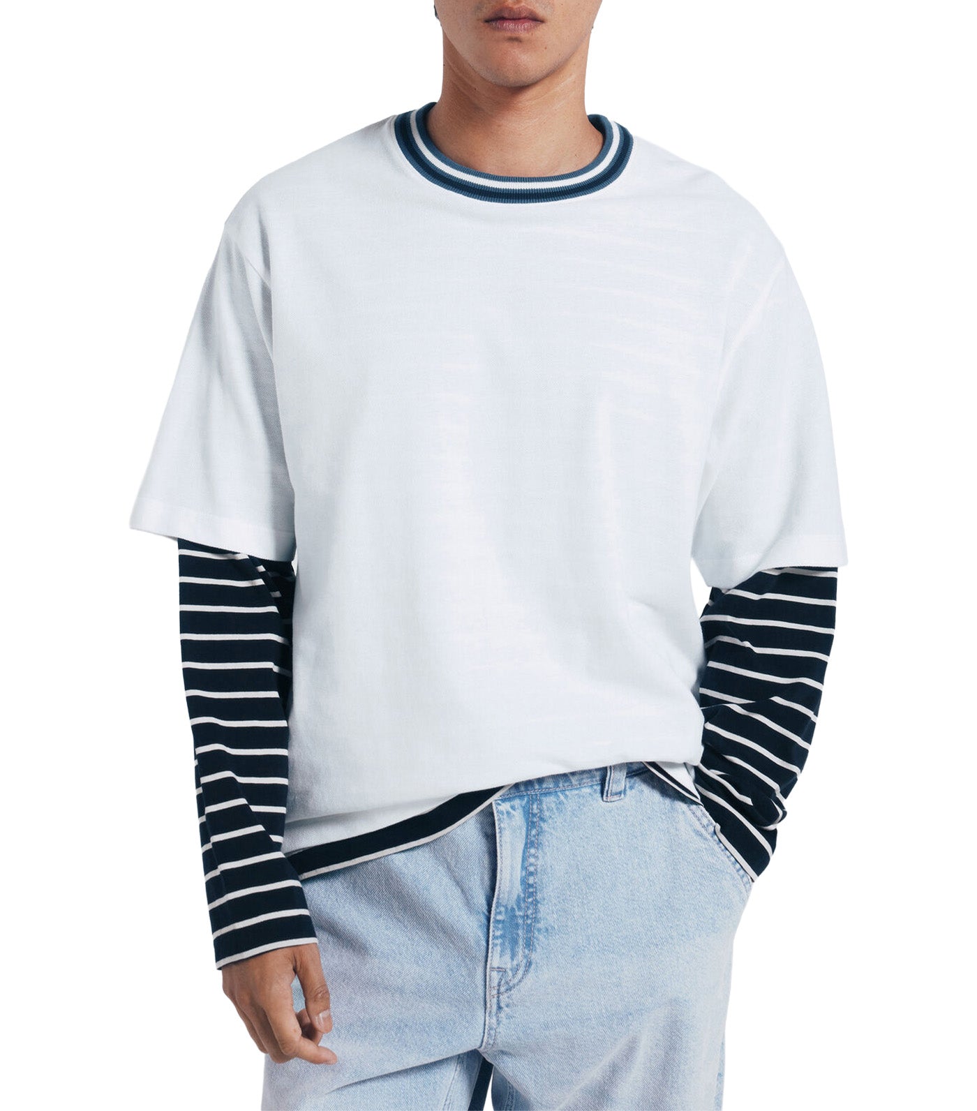 Piqué Tipping T-Shirt White