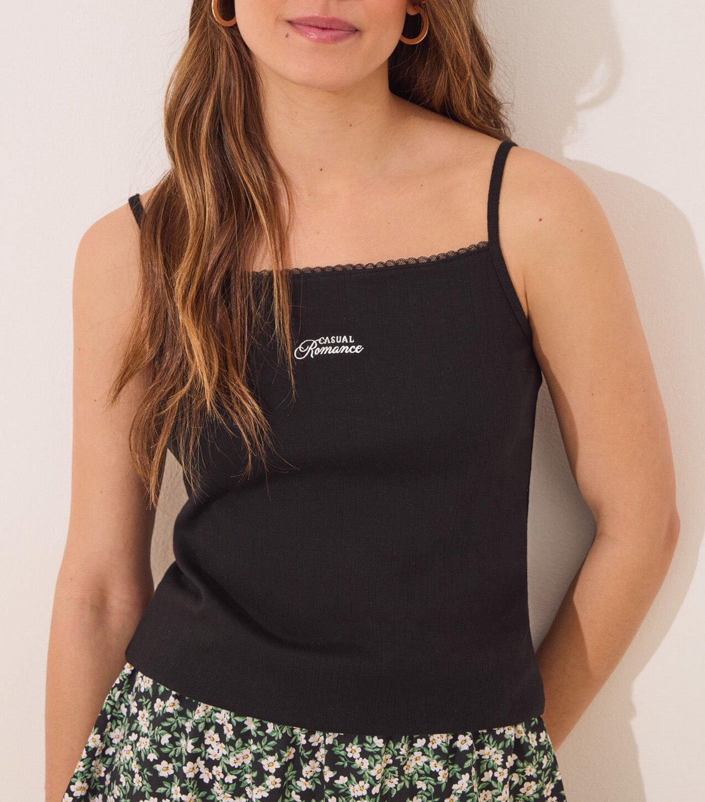 Pointelle Cotton Short Pajamas Black