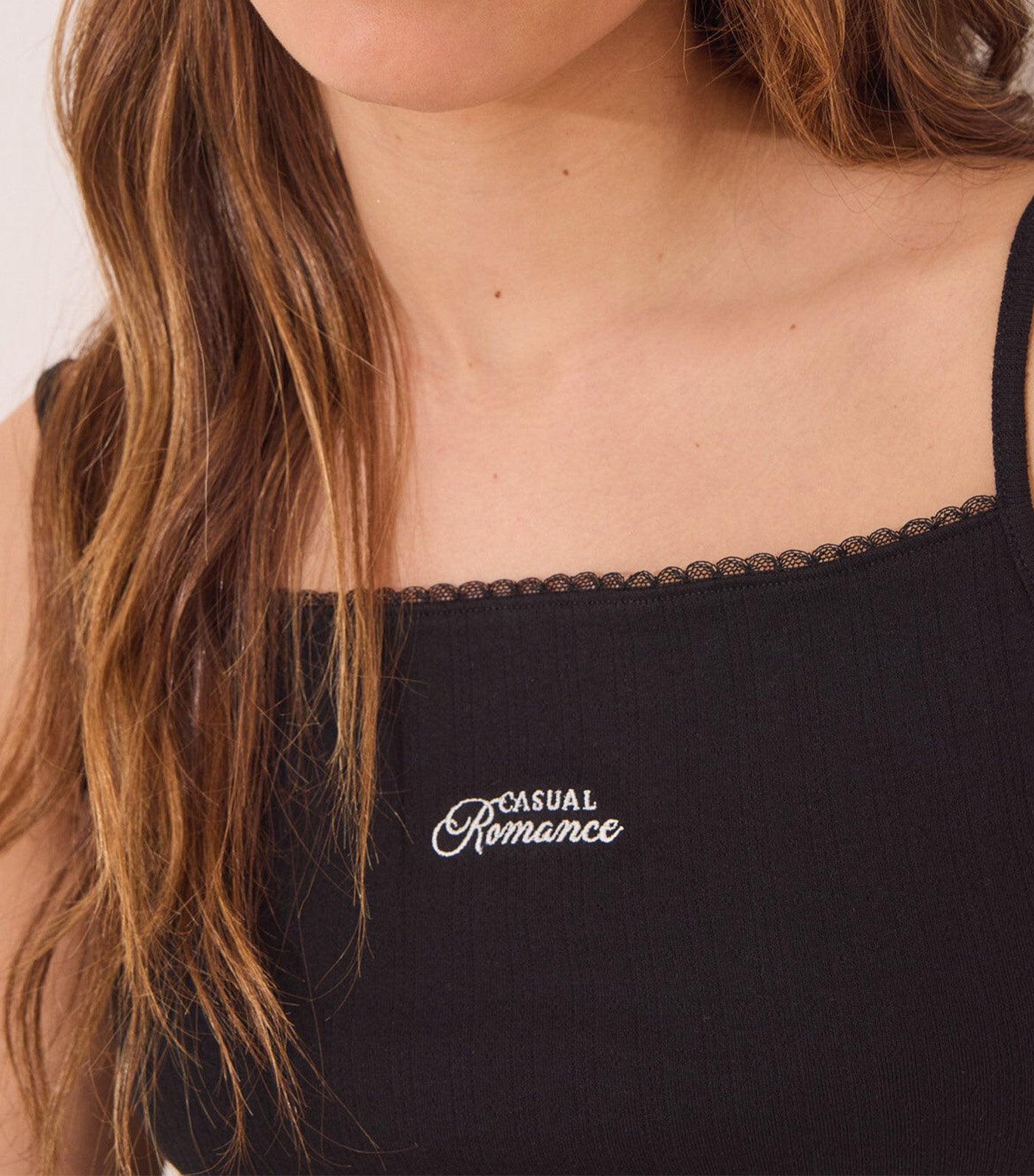 Pointelle Cotton Short Pajamas Black