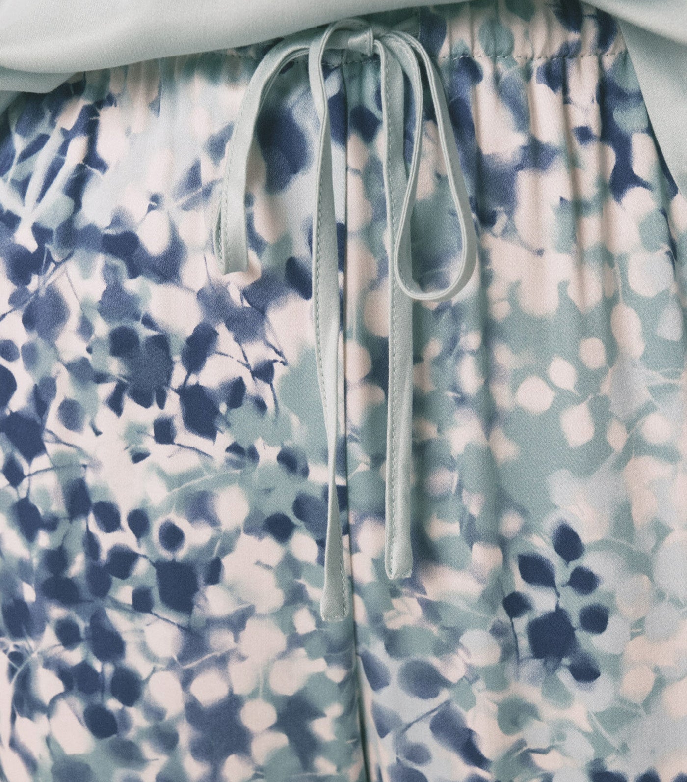 Floral Viscose Satin Pyjamas Green