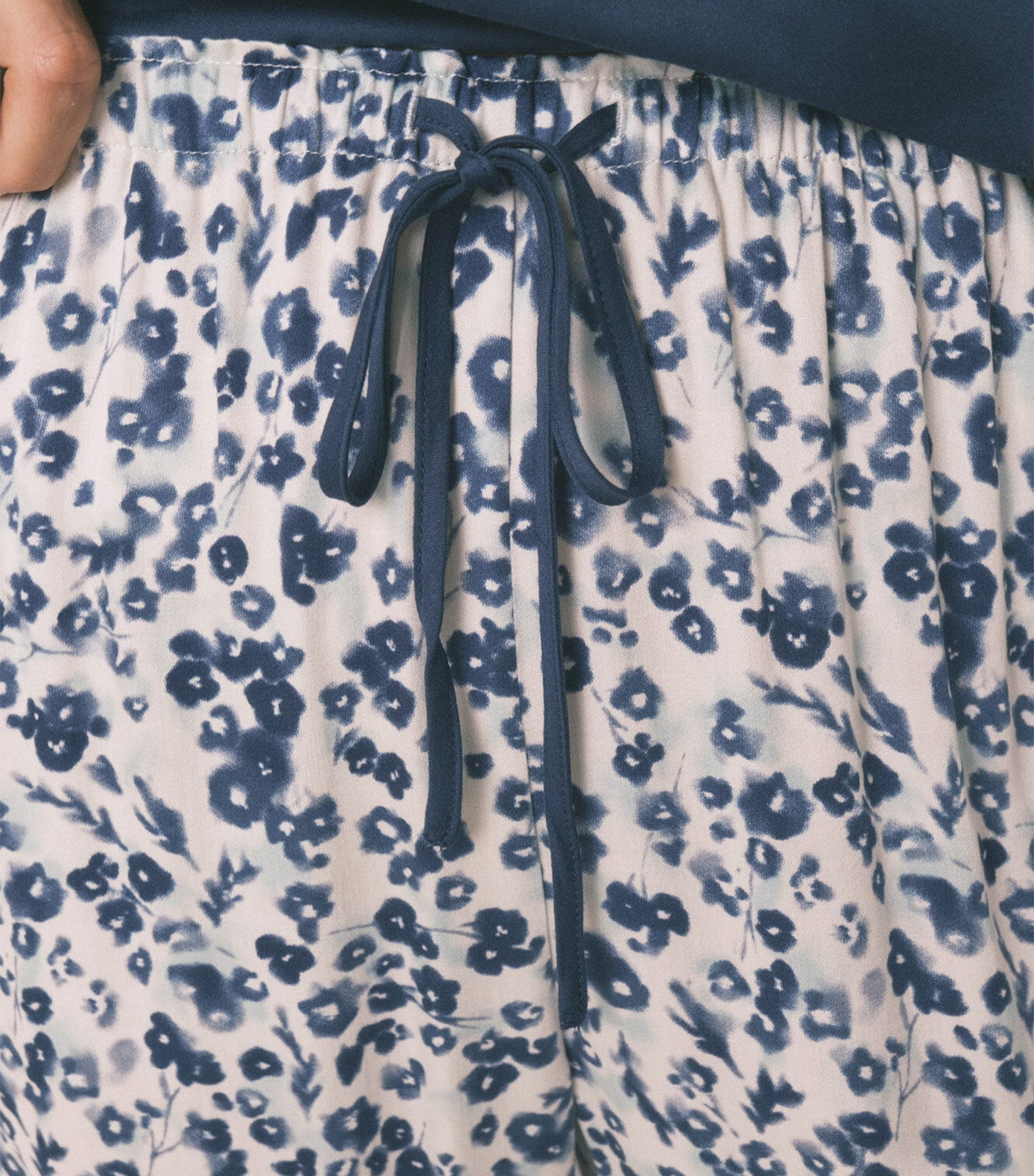 Floral Viscose Capri Pyjamas Blue