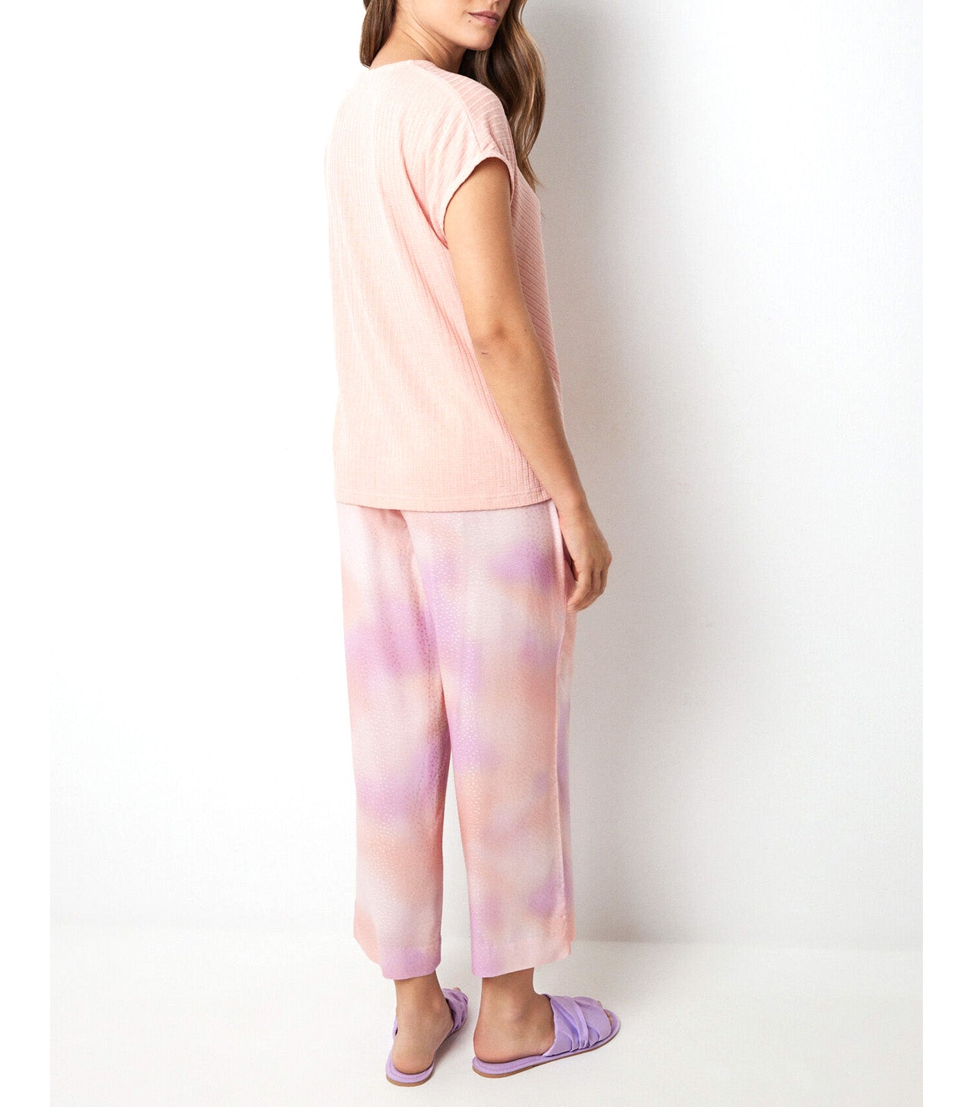 Tie-Dye Print Capri Pajamas Orange