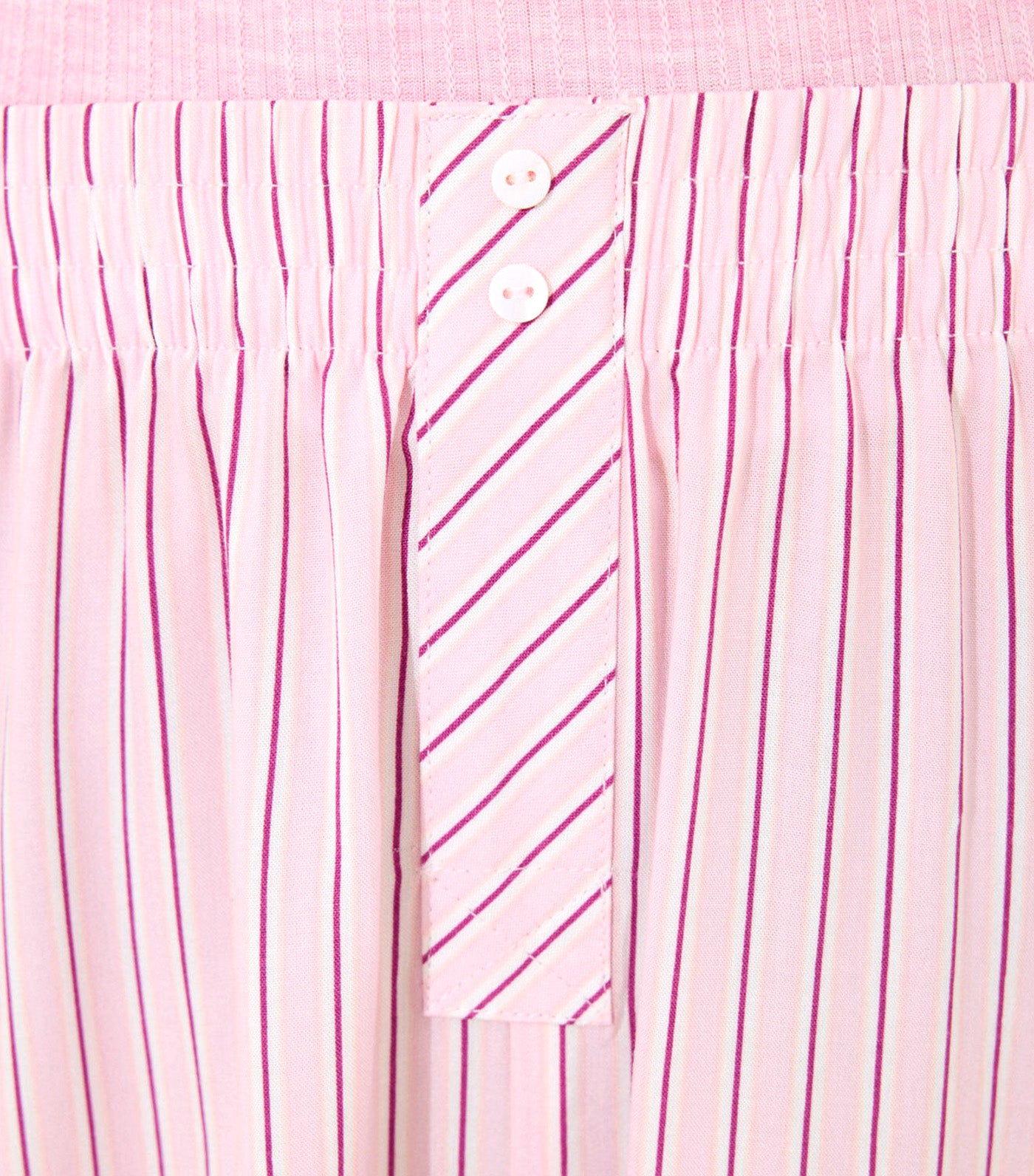 Striped Ribbed Viscose Pajamas Pink