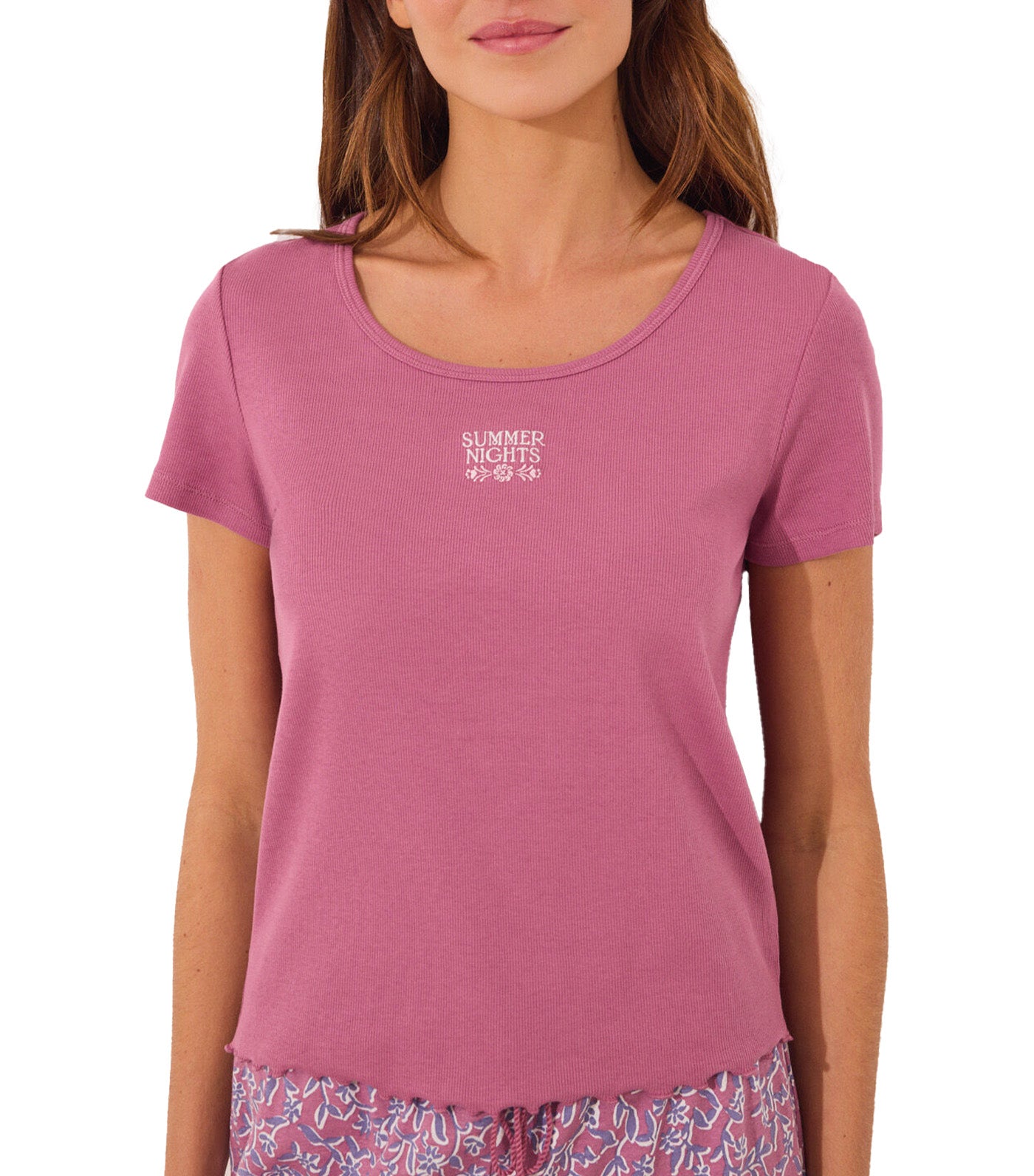 Cotton Short-Sleeves Pajamas Pink