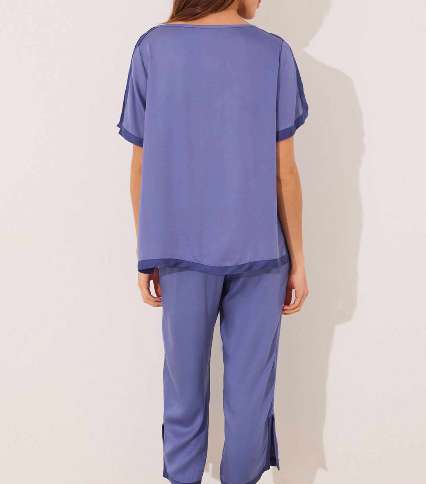 Plain Satin Pajamas Blue