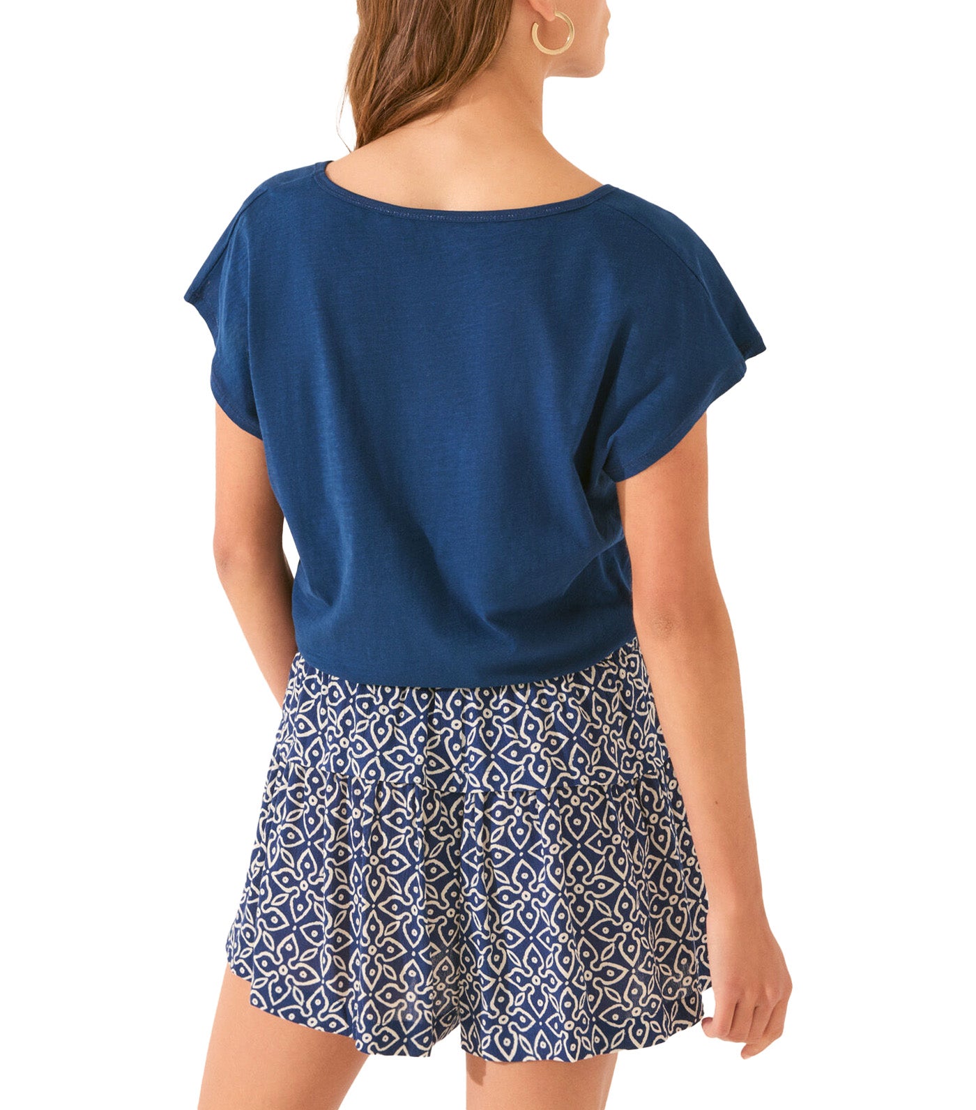 Stamp Print Trouser Blue