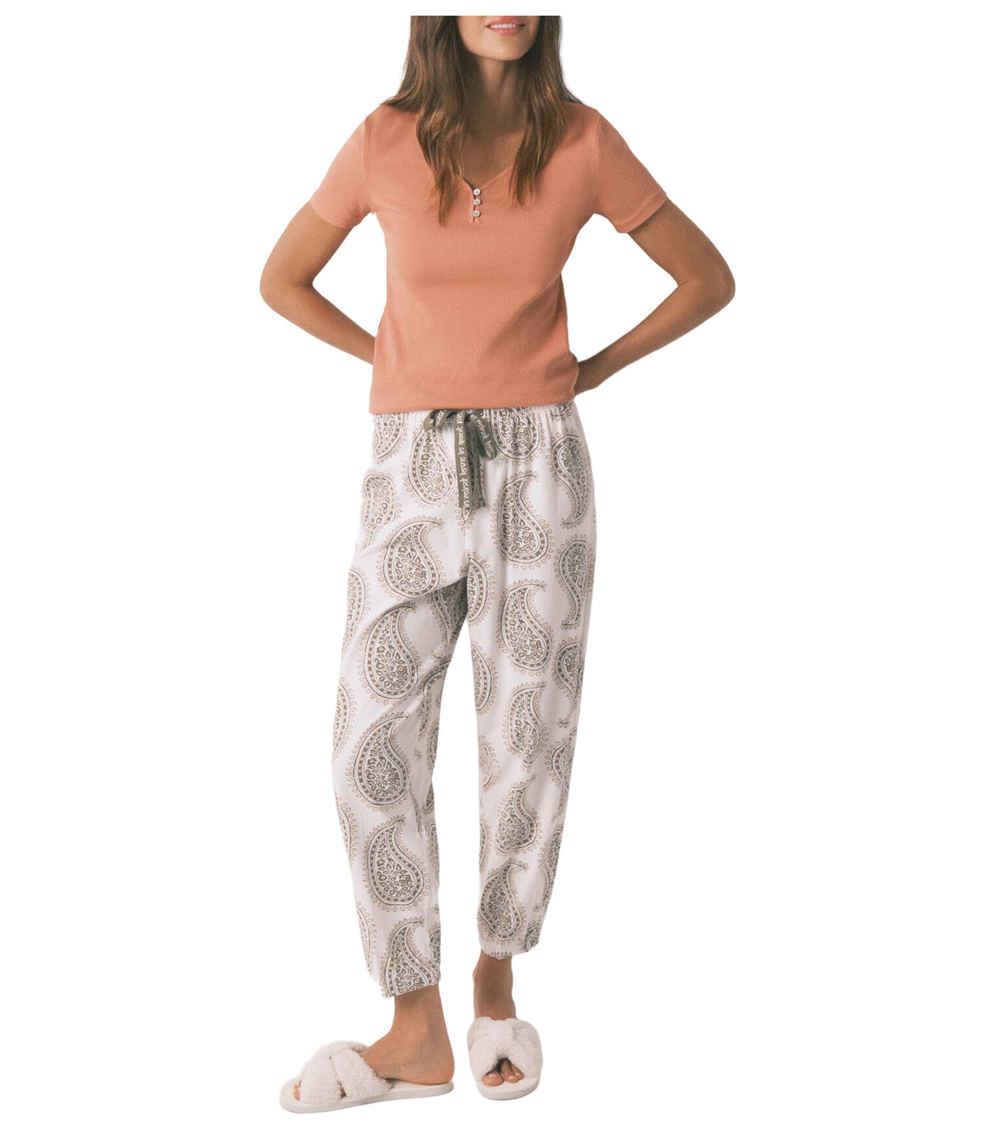 Paisley Long Trousers Ivory