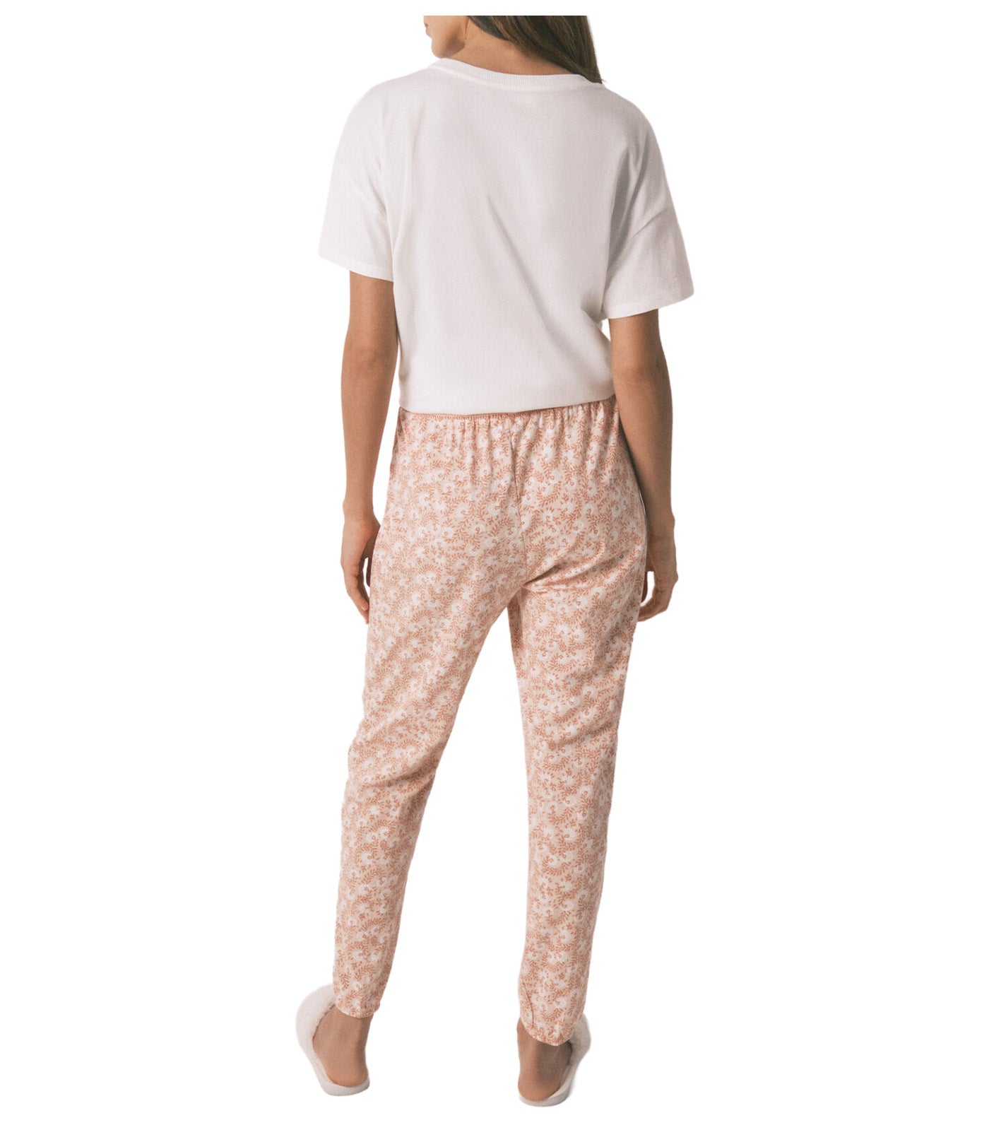 Skinny Trousers Flowers Orange