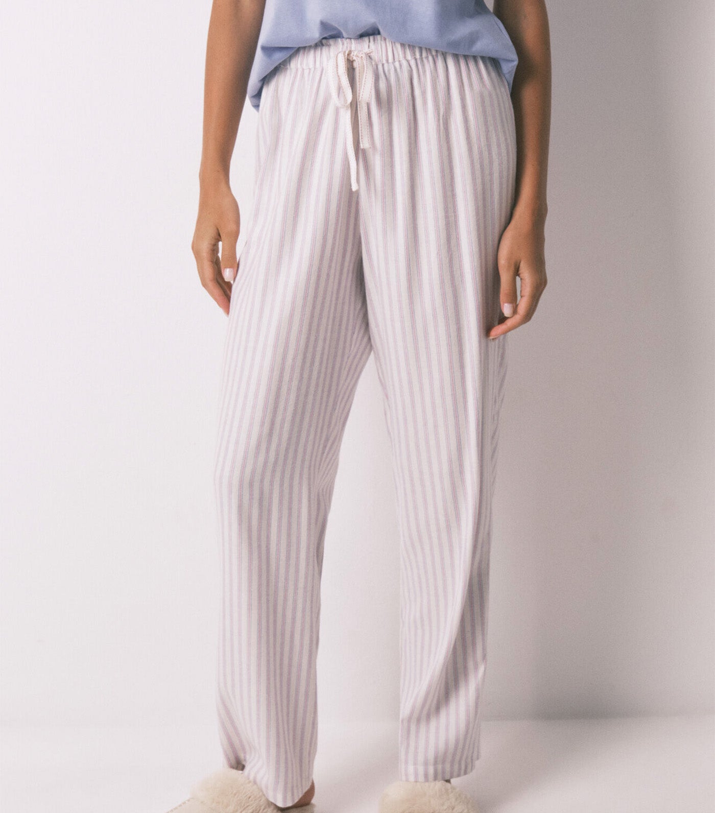 Women'secret Long Flannel Trouser with Striped Print Multi