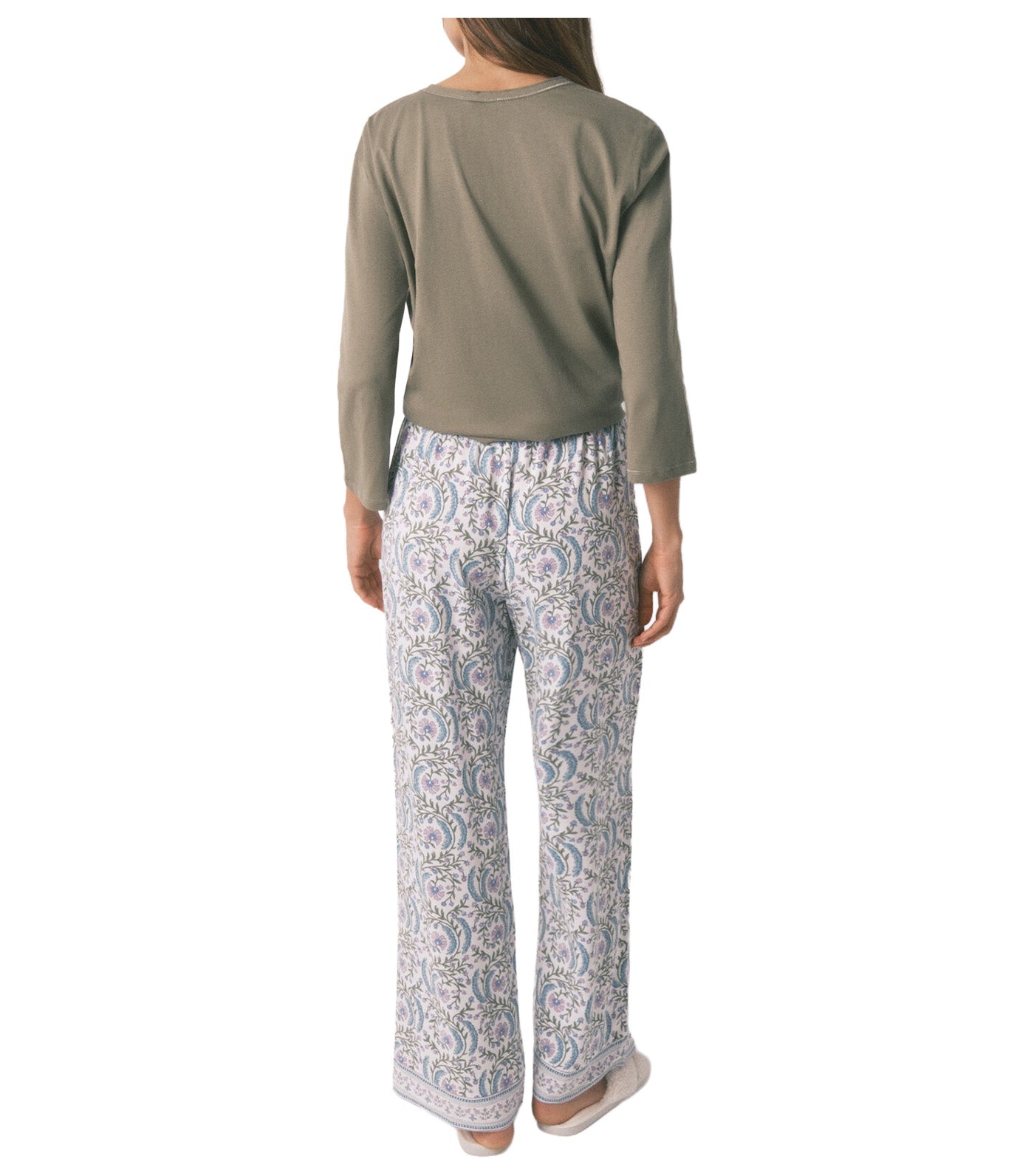 Long Viscose Flower Print Trouser