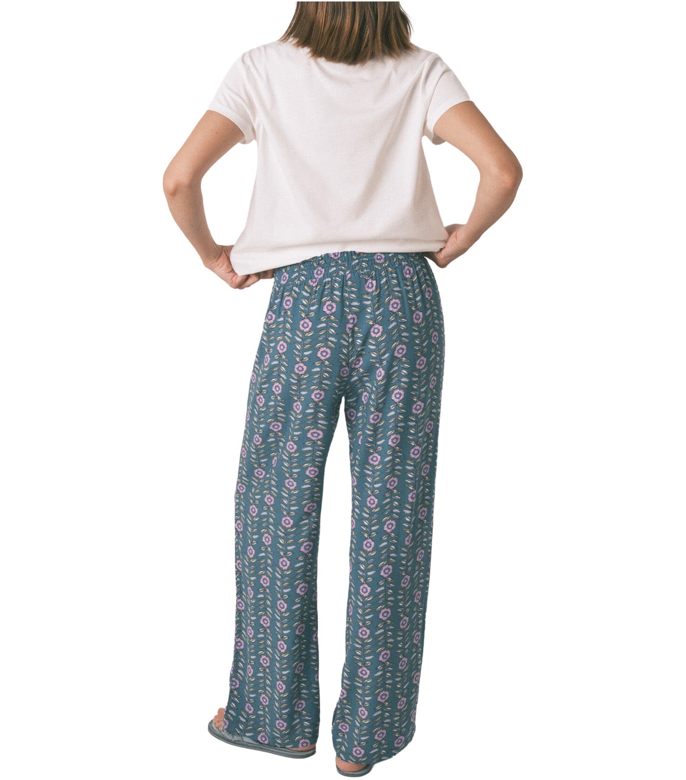 Long Viscose Flower Print Trouser