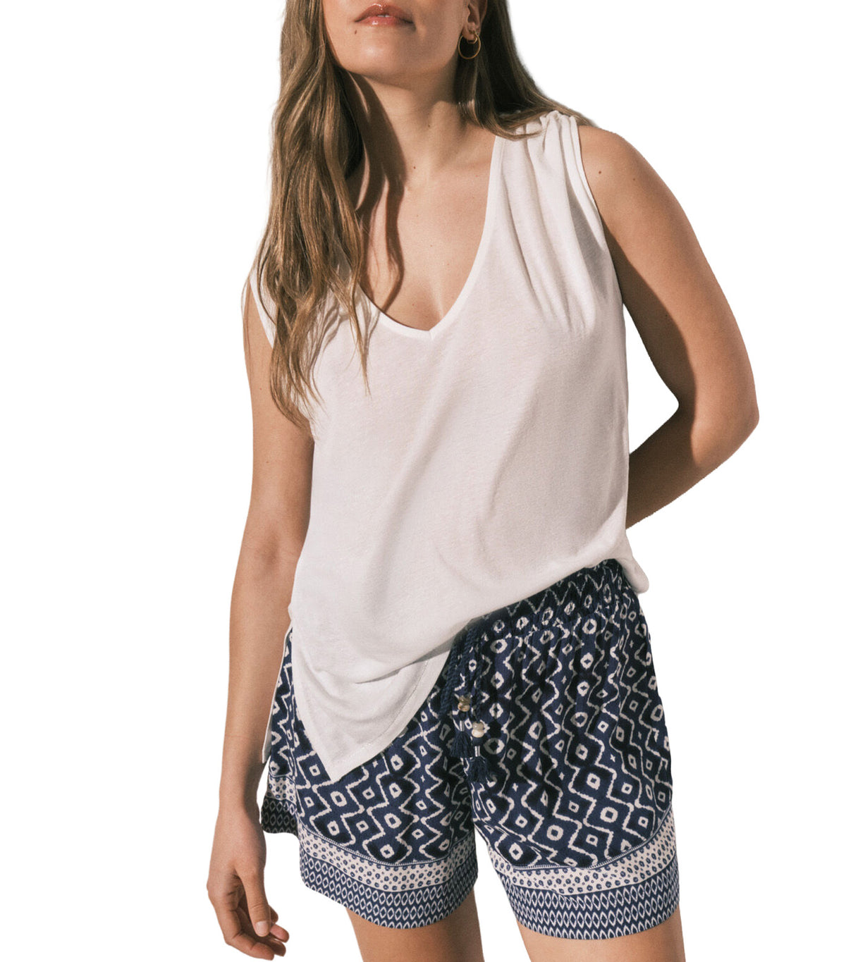 Geometric Pattern Shorts Blue