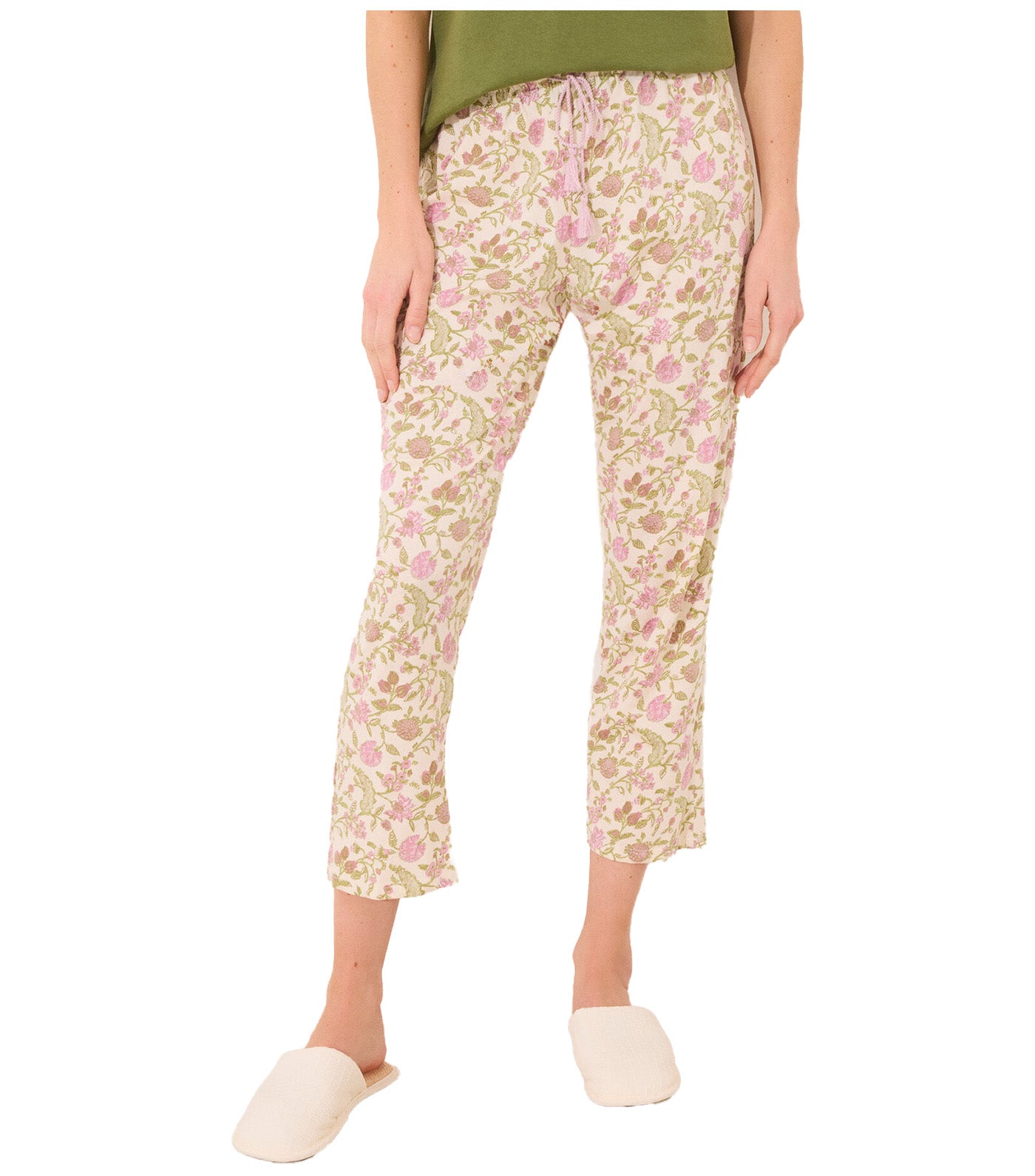 Long Carrot Trouser Cotton Flowers Multi
