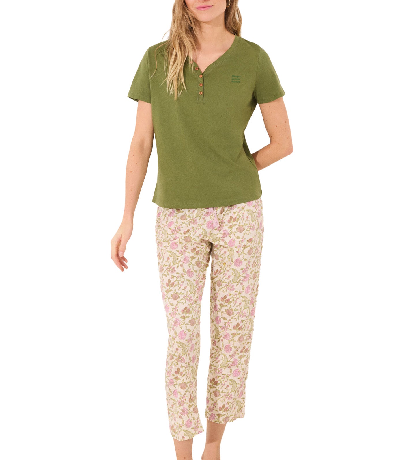 Long Carrot Trouser Cotton Flowers Multi