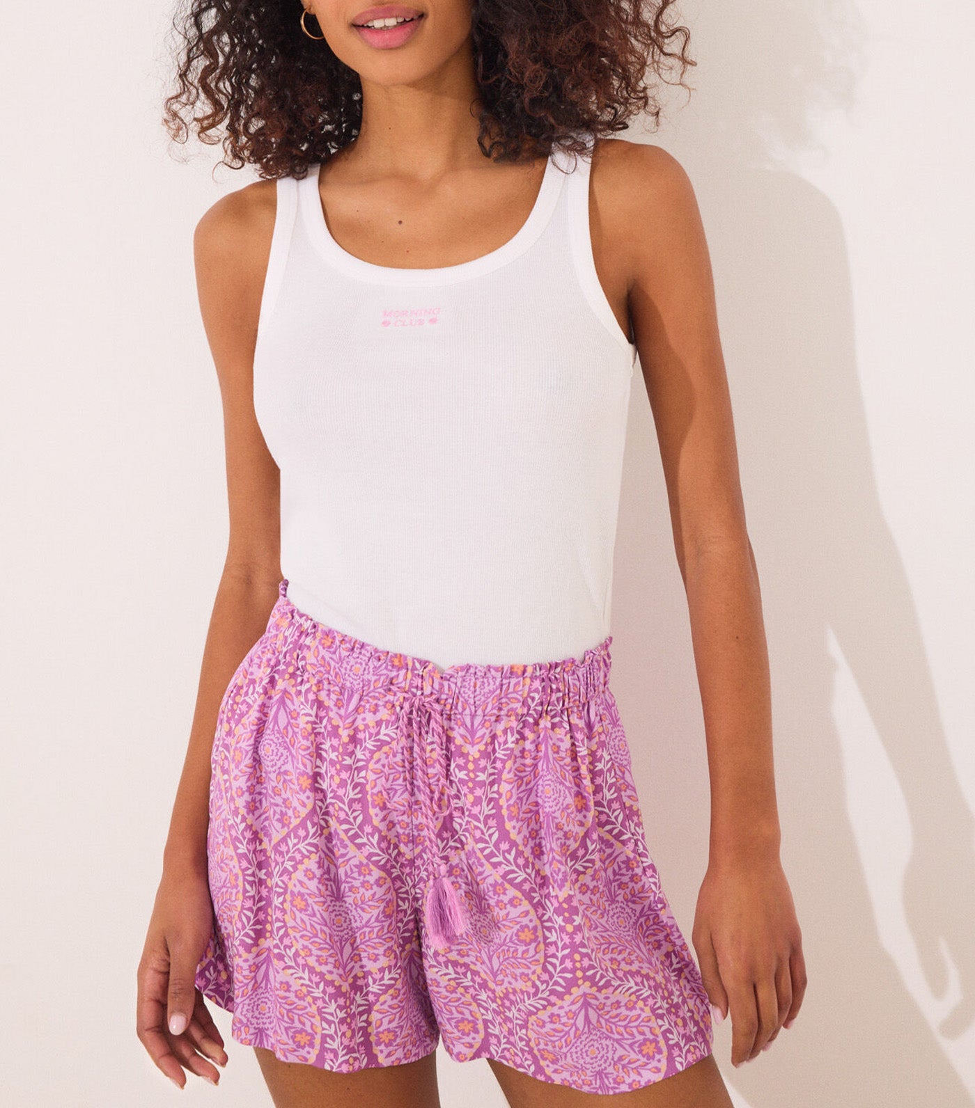 Boho Print Viscose Trouser Purple/Lilac