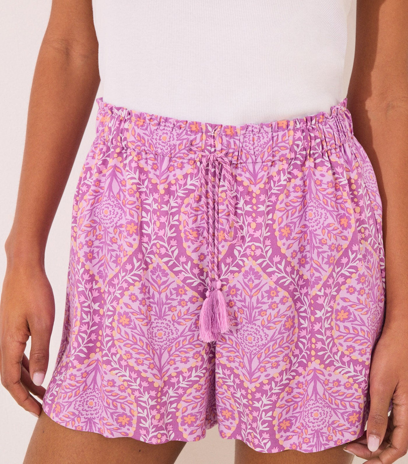 Boho Print Viscose Trouser Purple/Lilac