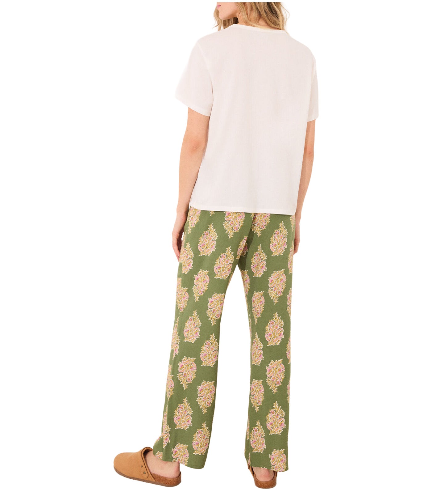 Long Lounge Trouser Green Print