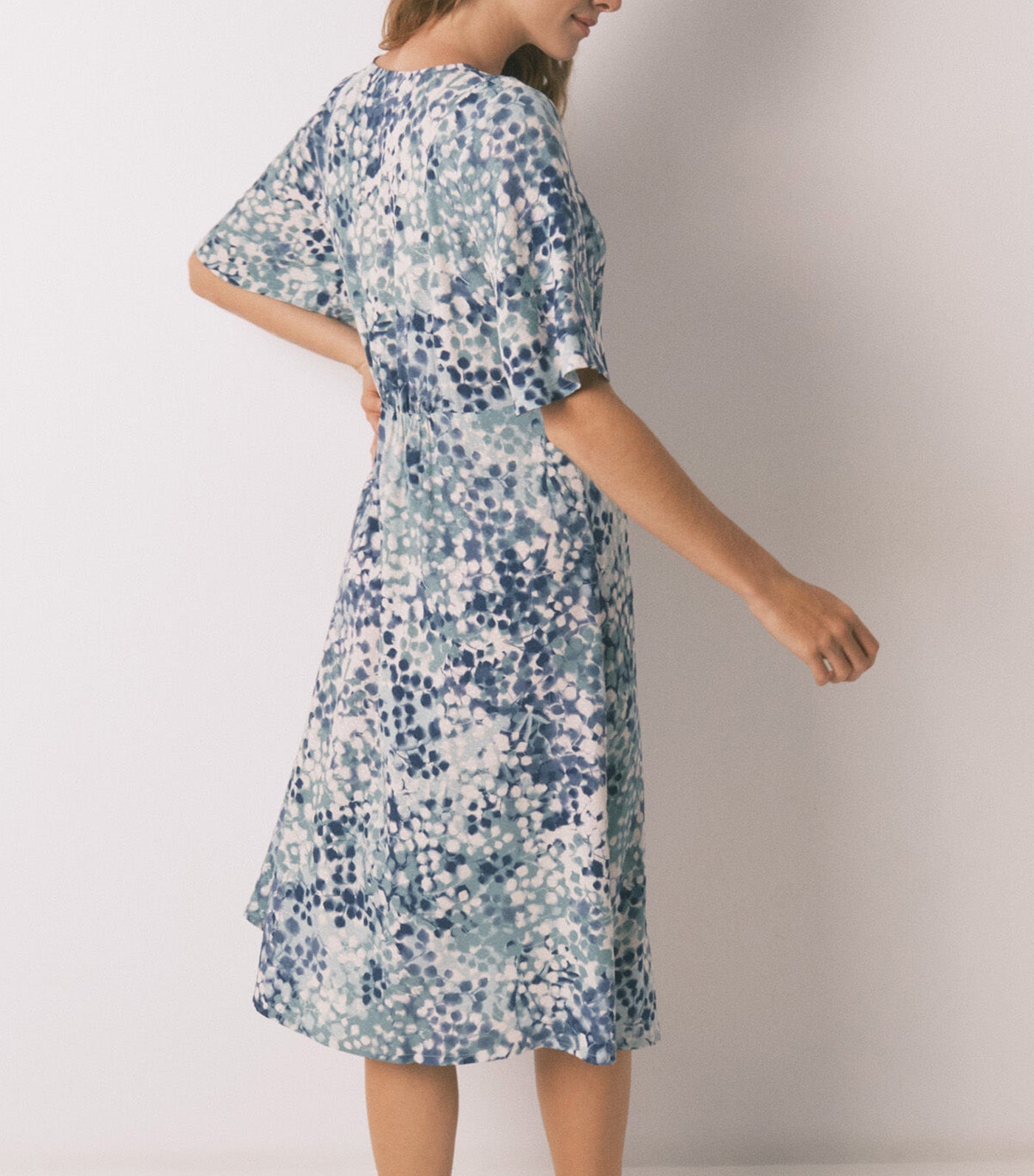 Floral Jacquard Midi Nightgown Green