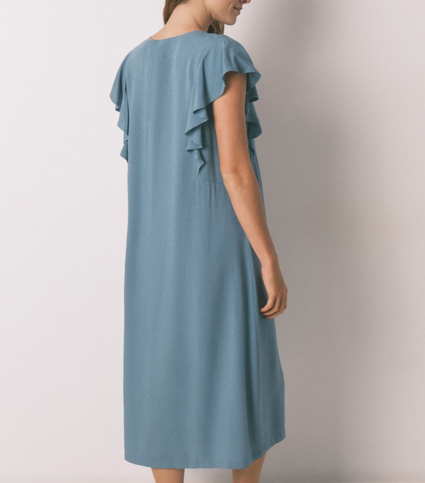 Loose Floral Midi Nightgown Green