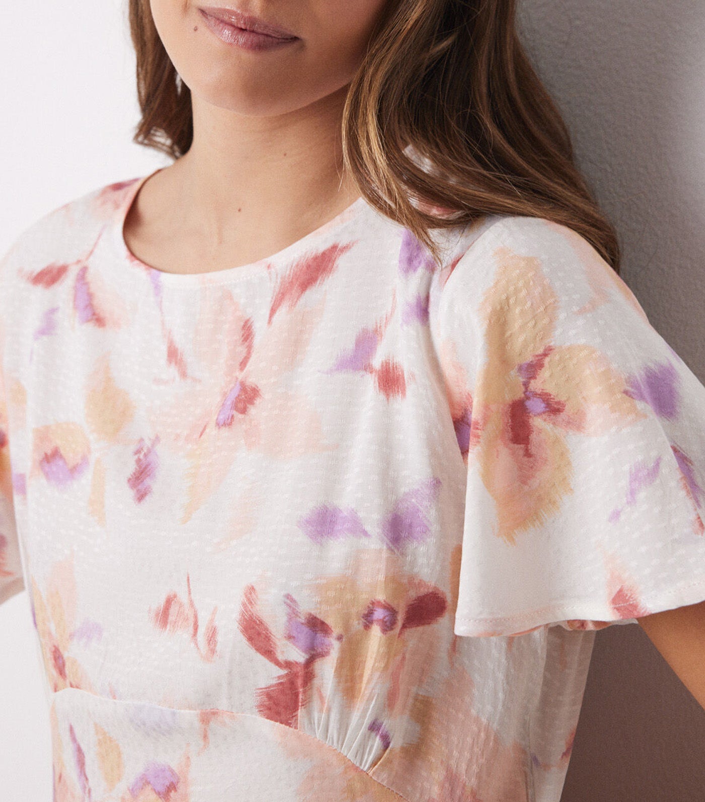 Viscose Allover Floral Midi Dress White