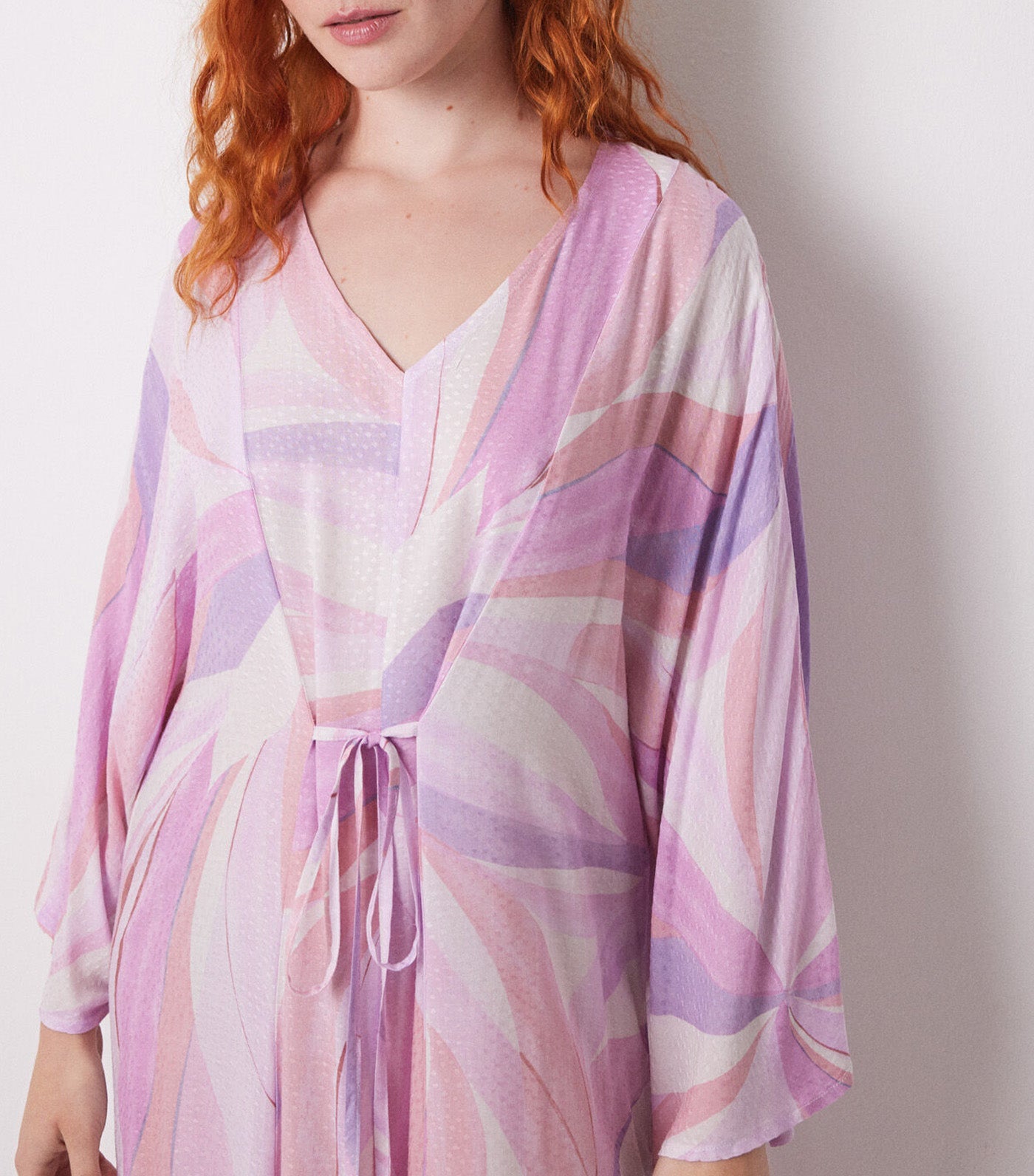 Geometric Allover Viscose Midi Dress Purple