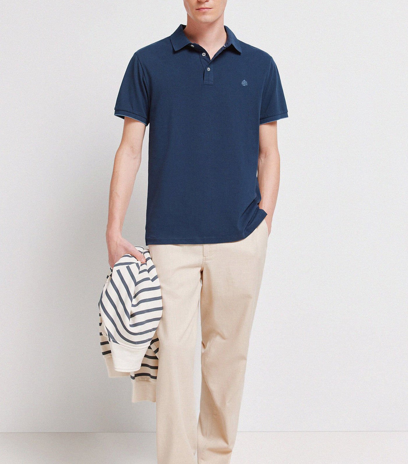 Slim Fit Polo Shirt with Contrast Cuffs