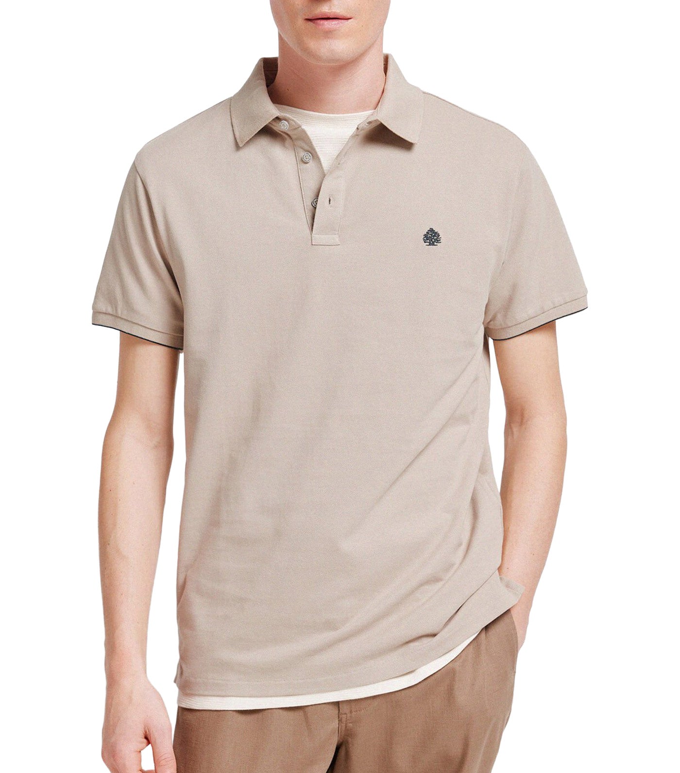 Slim Fit Polo Shirt with Contrast Cuffs