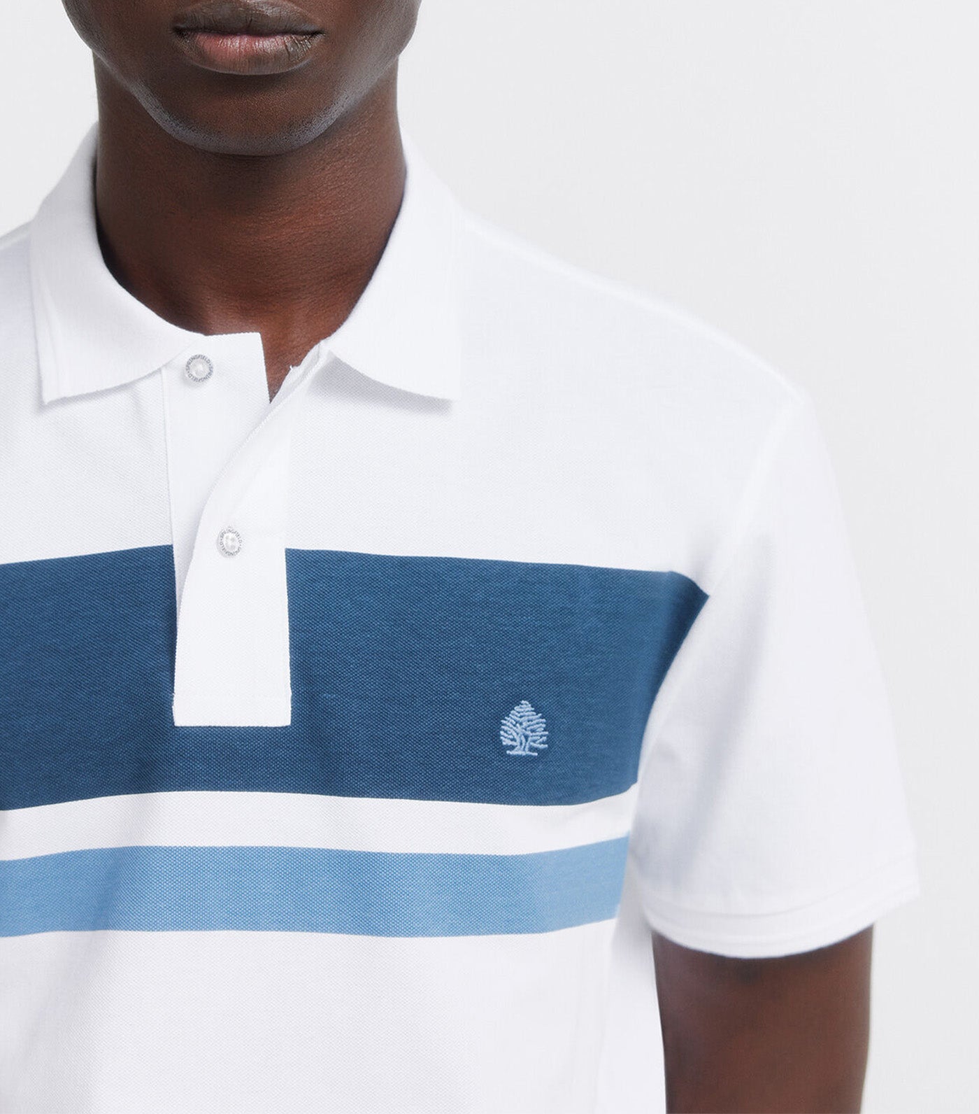 Springfield Regular Fit Striped Polo Shirt Medium Blue