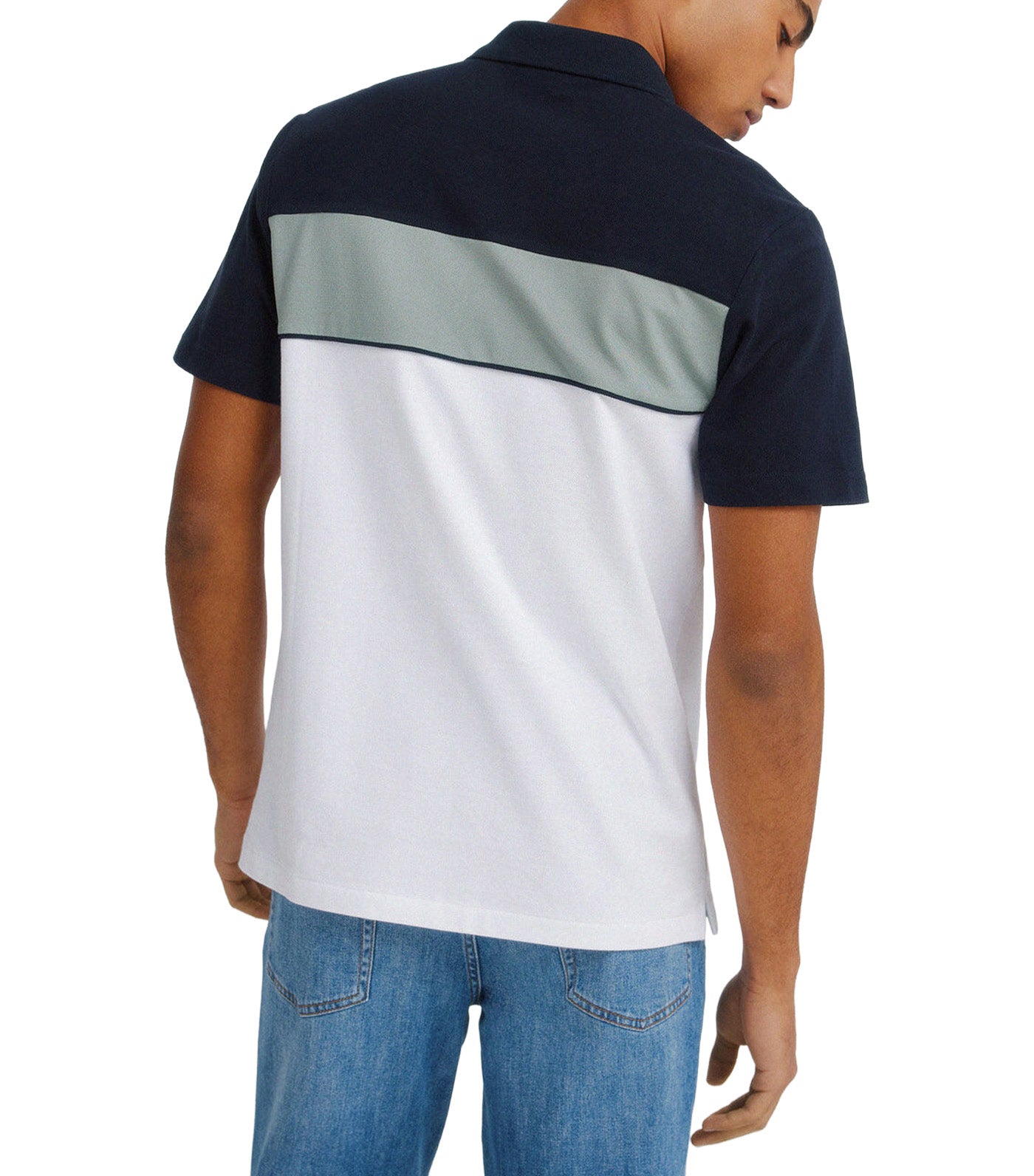 Springfield Slim Fit Color Block Piqué Polo Shirt Multi