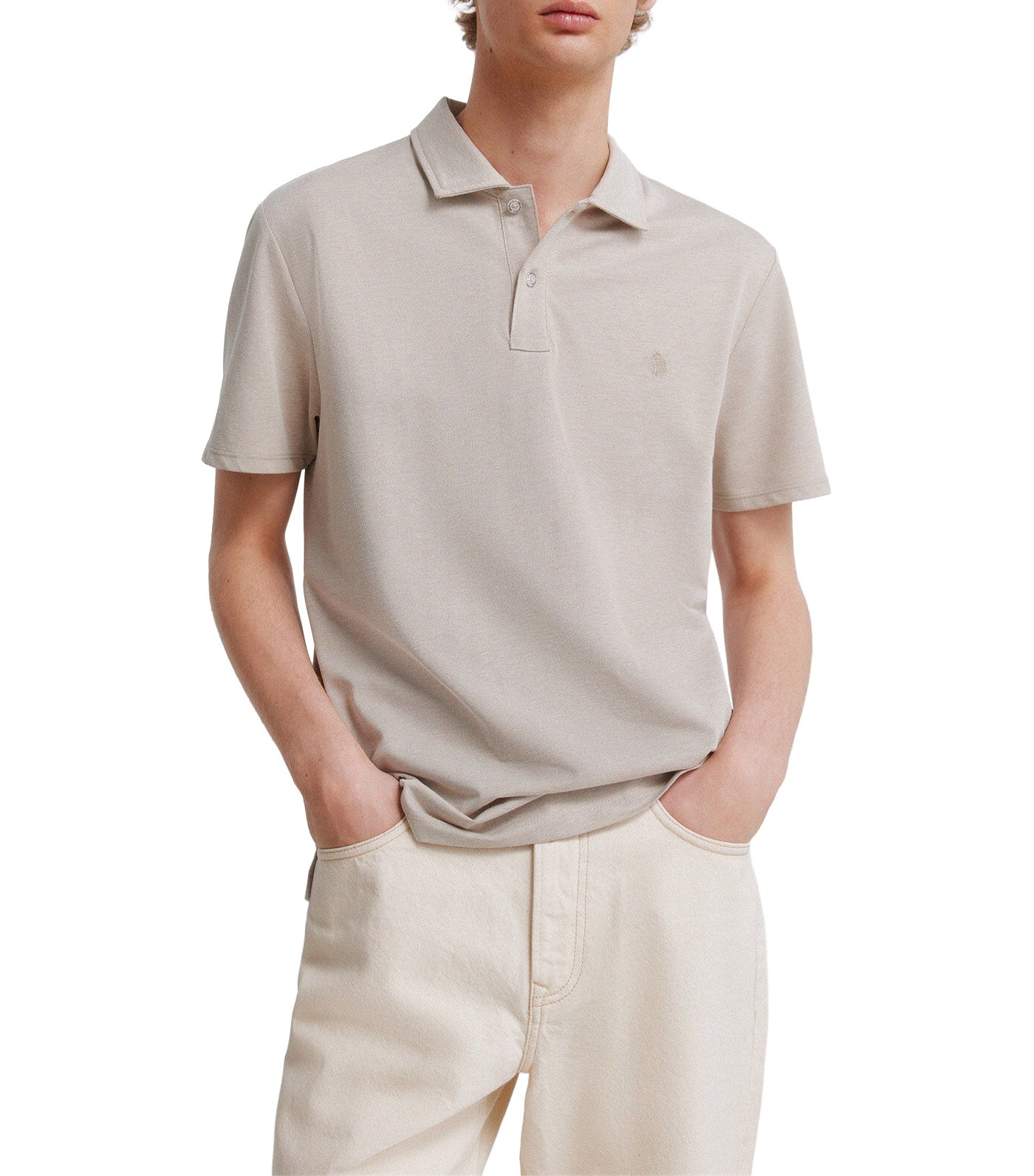 Slim Fit Polo Shirt Beige