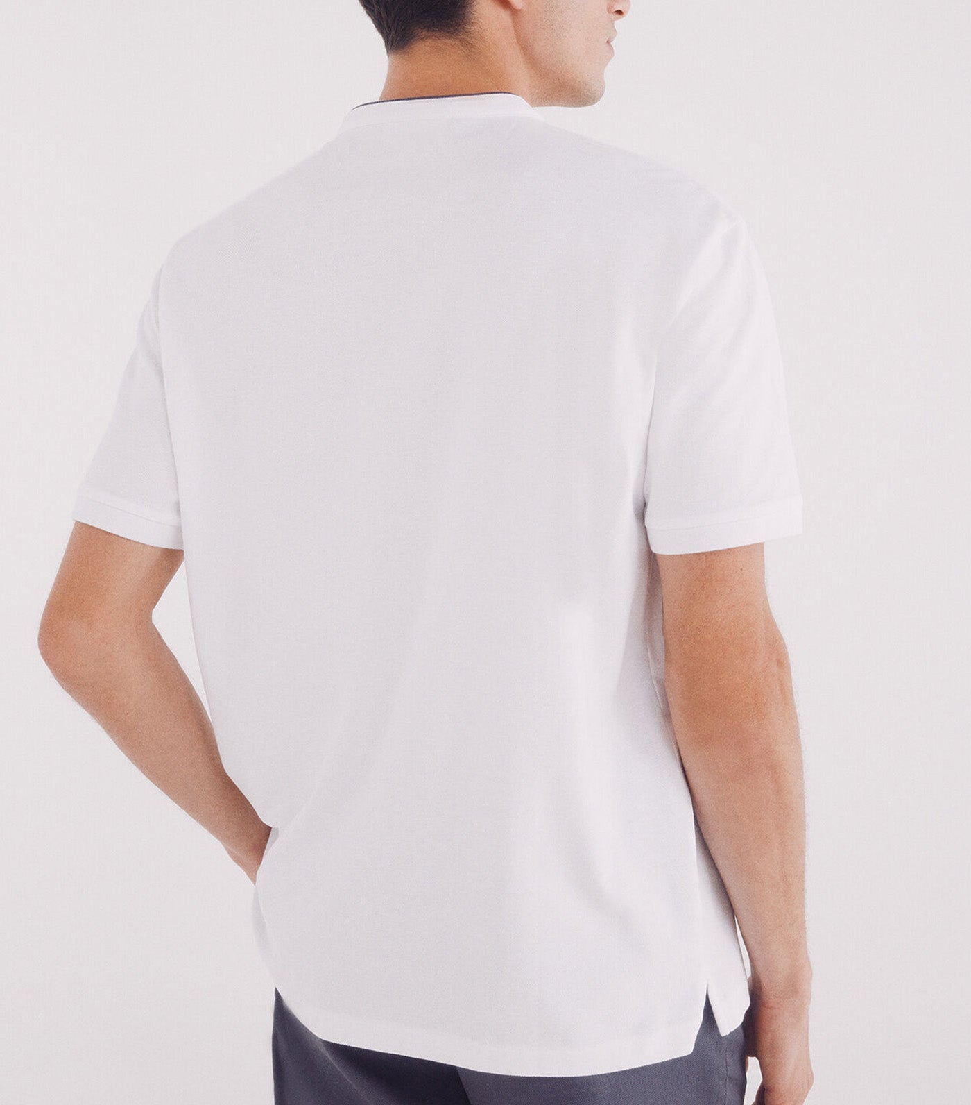 Regular Fit Mao Piqué Polo Navy