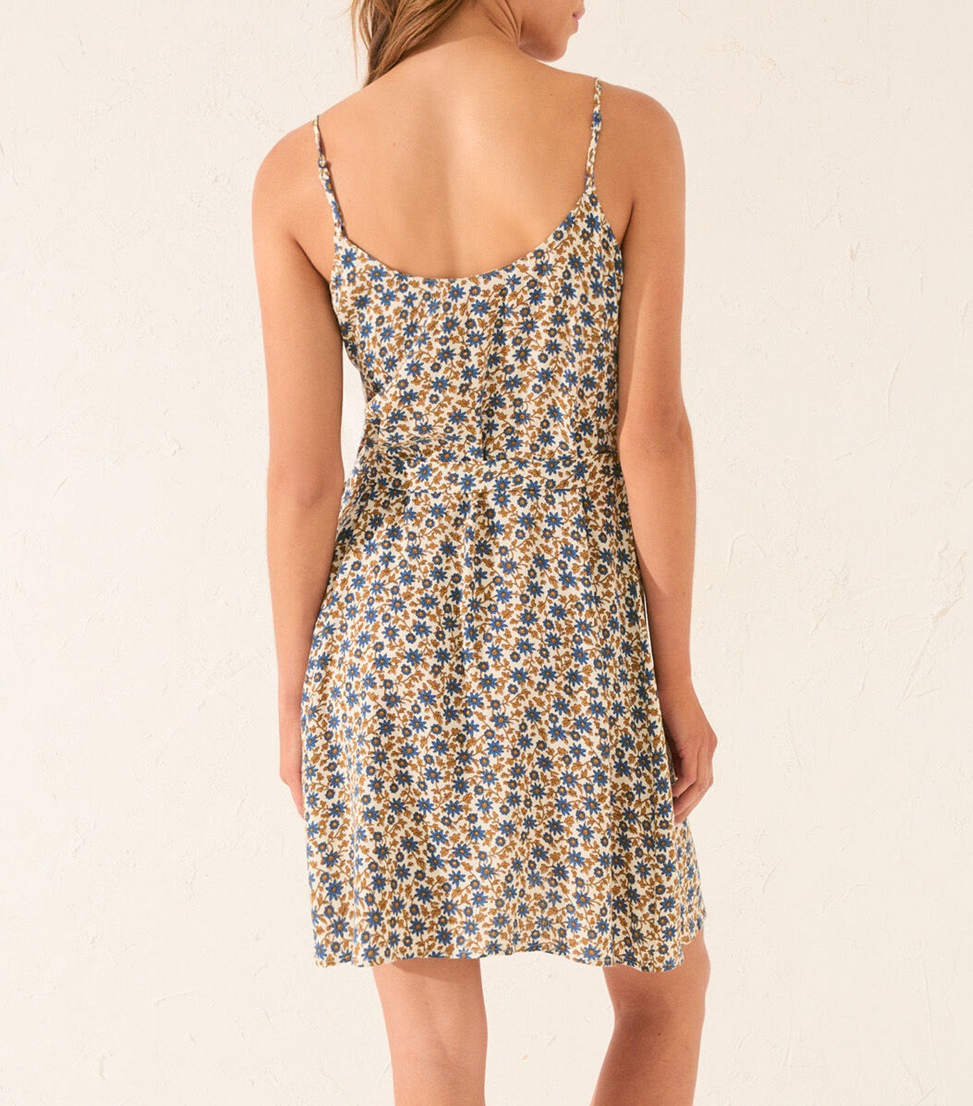 Print Strap Dress Yellow