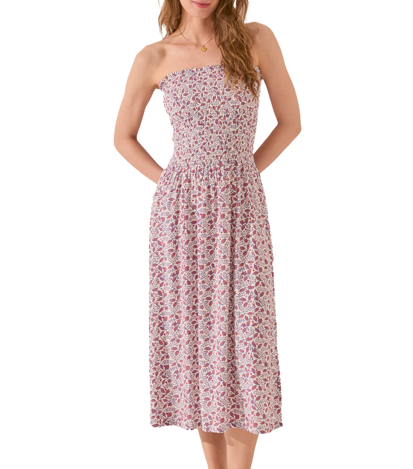 Long Viscose Dress Purple/Lilac Print